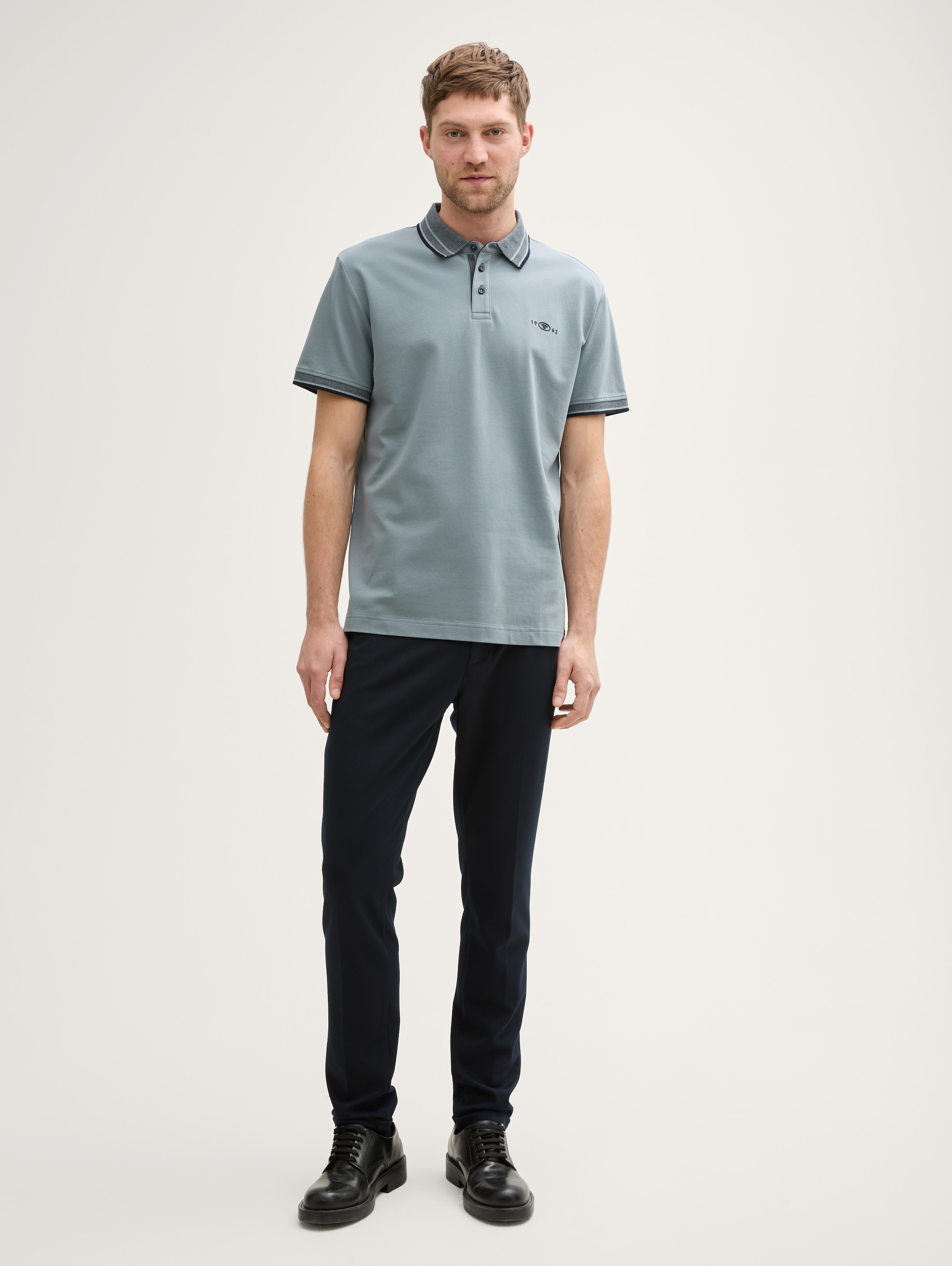 Piqué Poloshirt mit Stretch - grey_mint - 