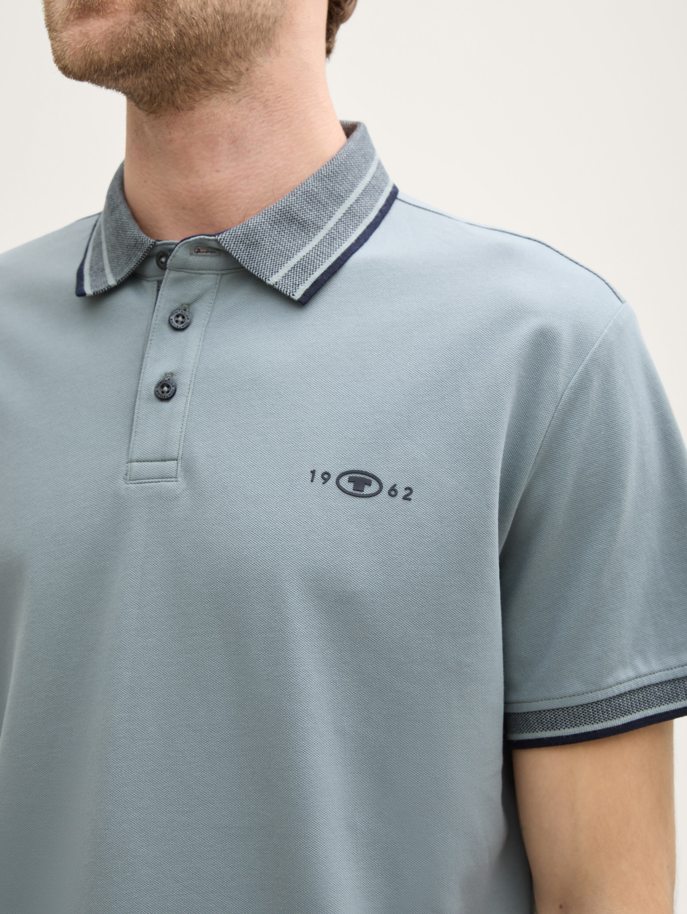 Piqué Poloshirt mit Stretch - grey_mint - 