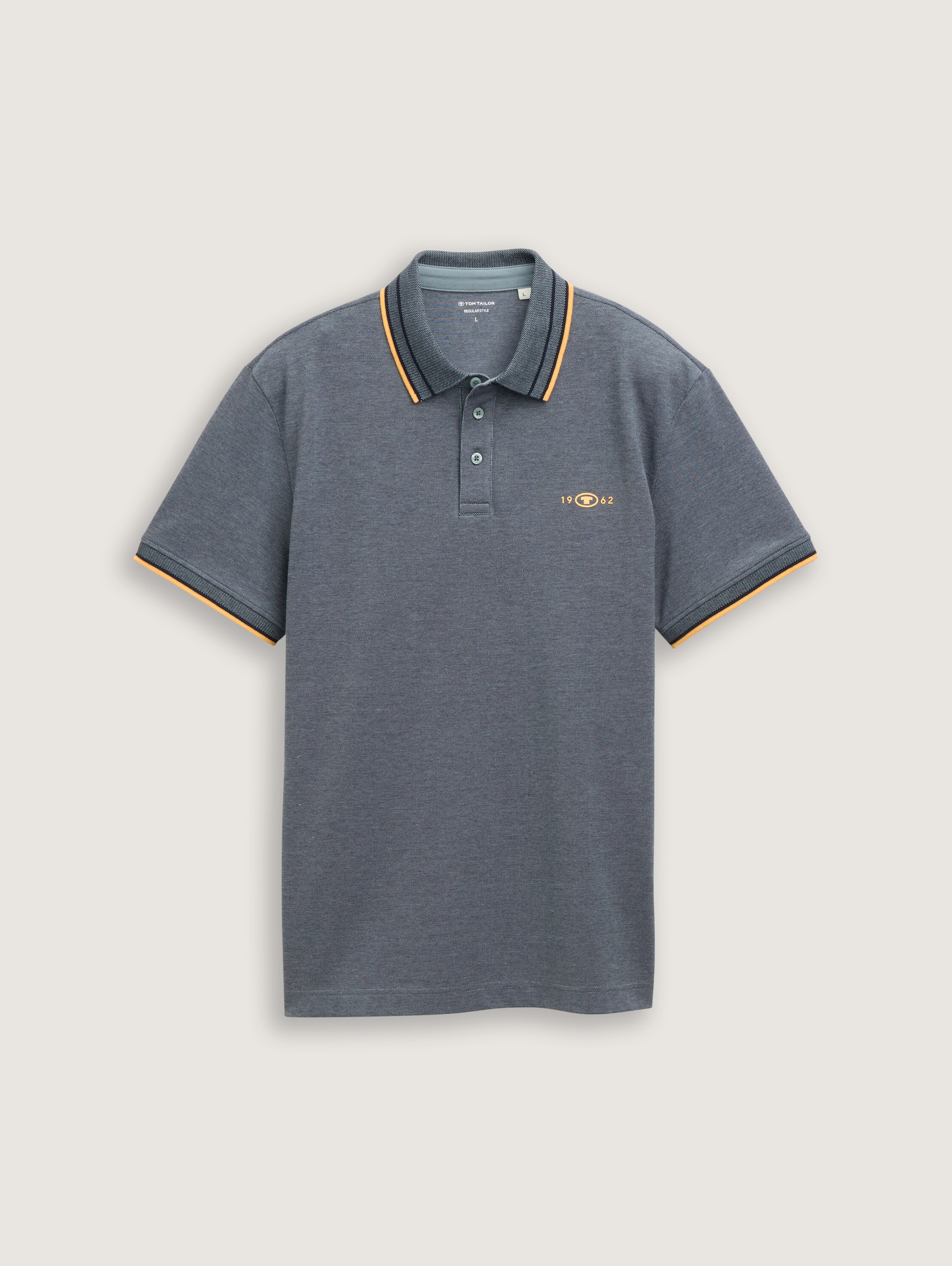 Piqué Poloshirt mit Stretch - navy_grey_mint_twotone - 