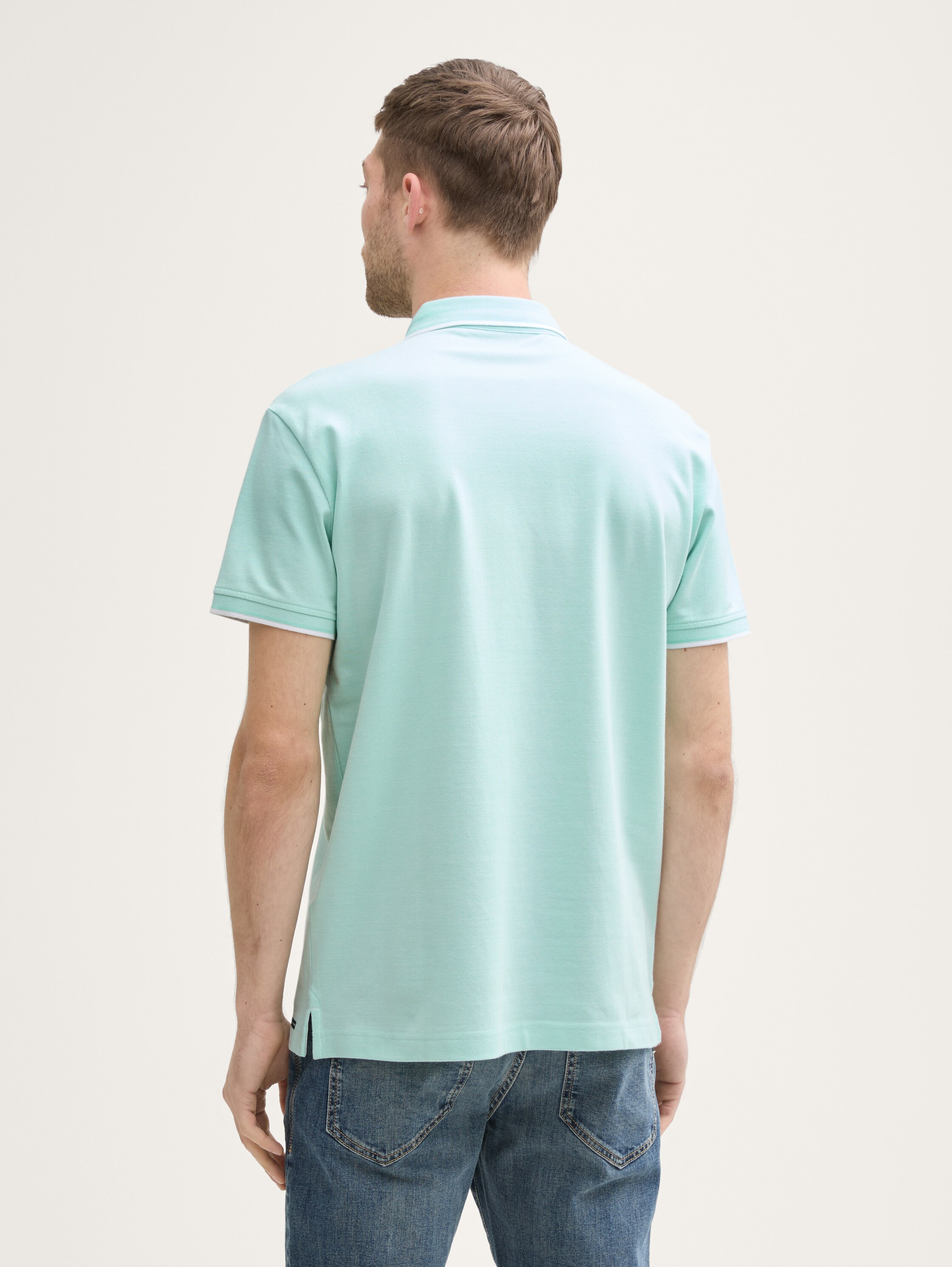 Piqué Poloshirt mit Stretch - mint_white_two_tone_pique - 