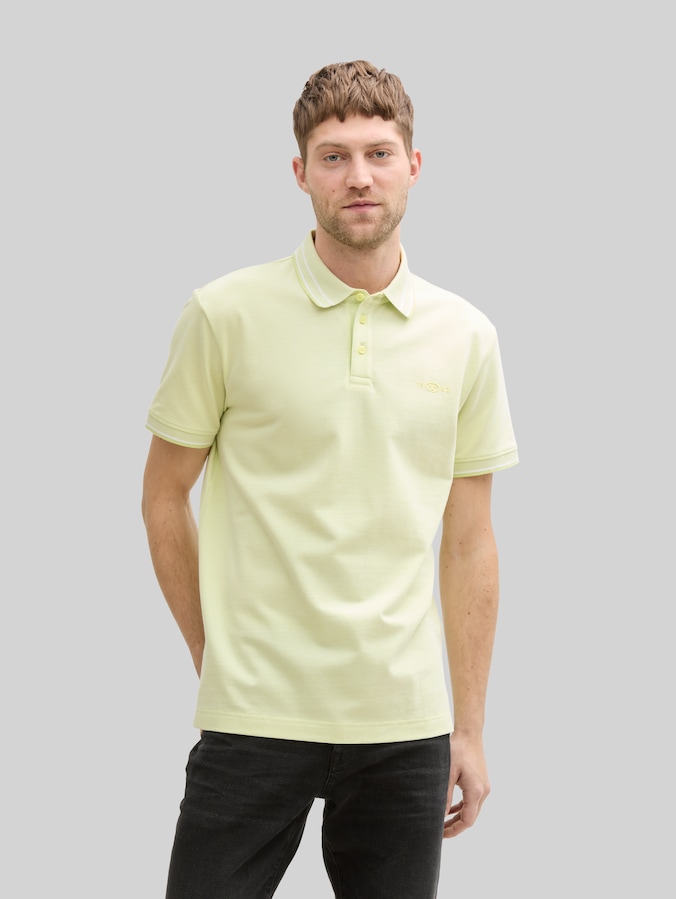 Polo piqué avec stretch par Men, lime green two tone pique