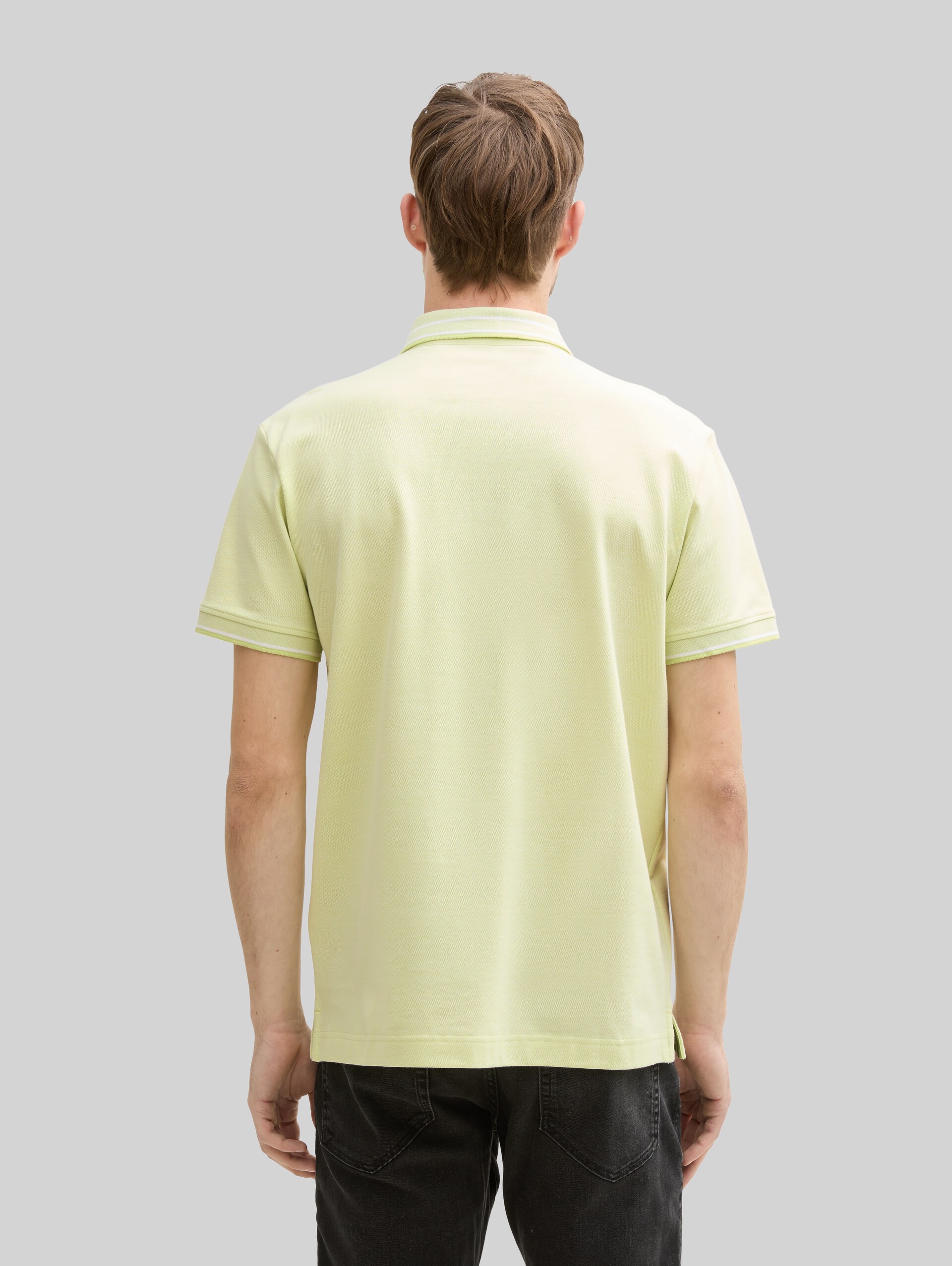 Piqué polo shirt with stretch - lime green two tone pique