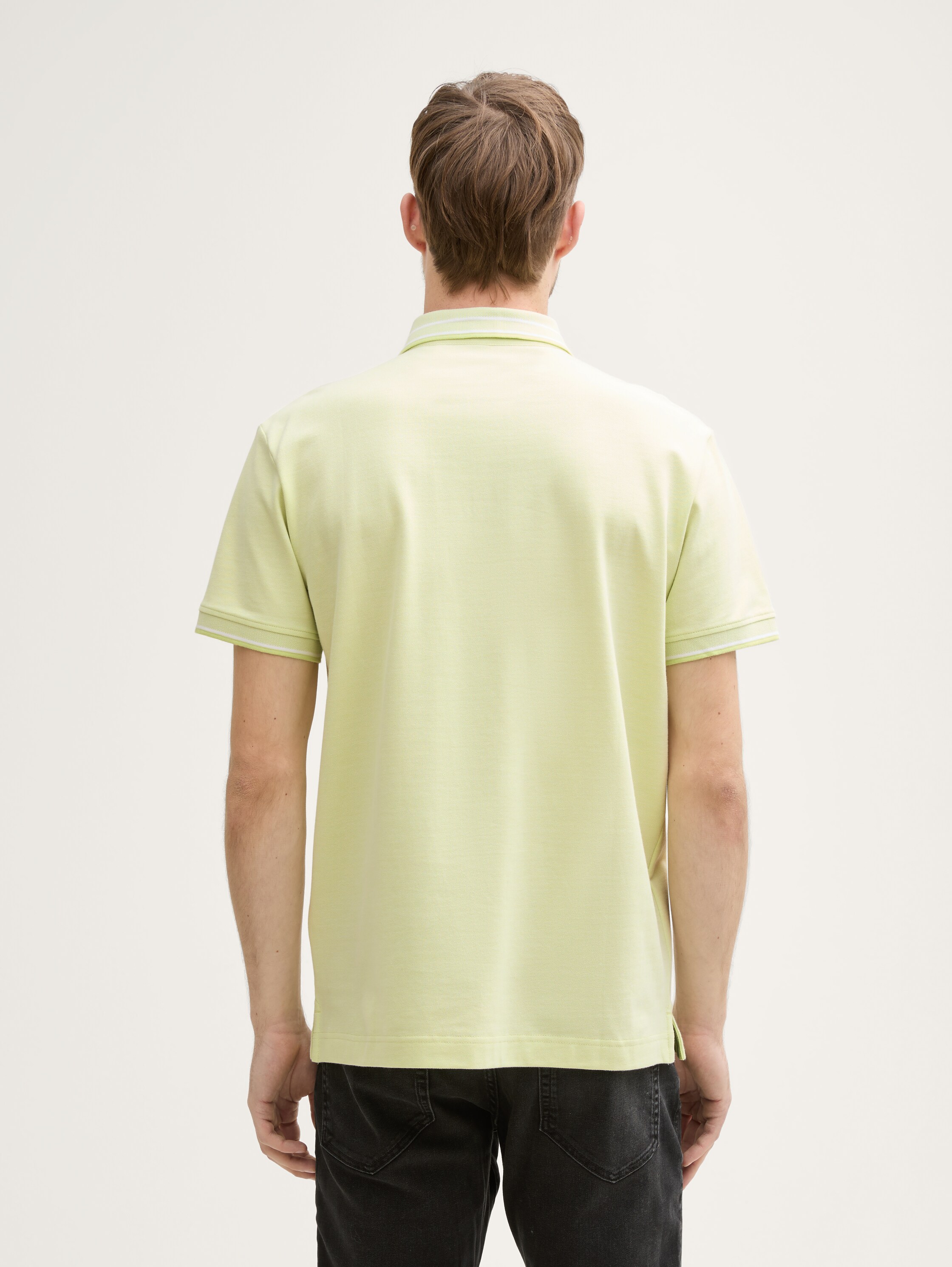 Piqué Poloshirt mit Stretch - lime_green_two_tone_pique - 