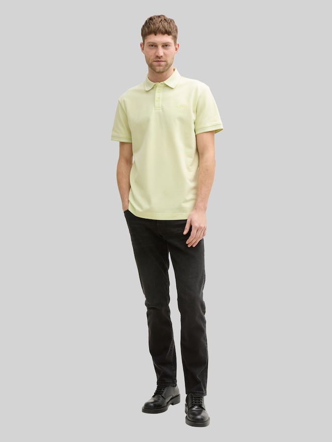 Piqué Poloshirt mit Stretch von Men, lime green two tone pique