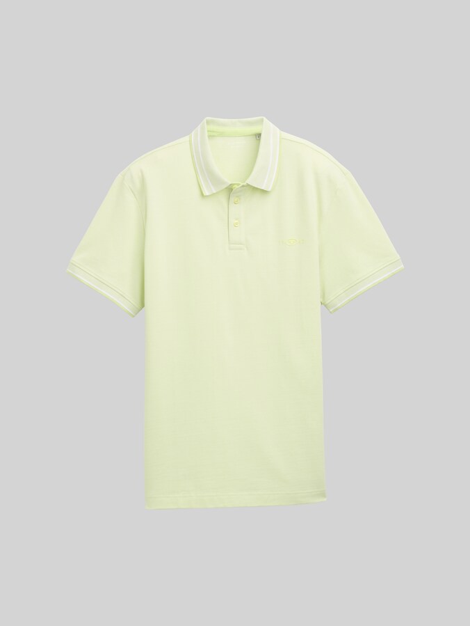 Piqué Poloshirt mit Stretch von Men, lime green two tone pique