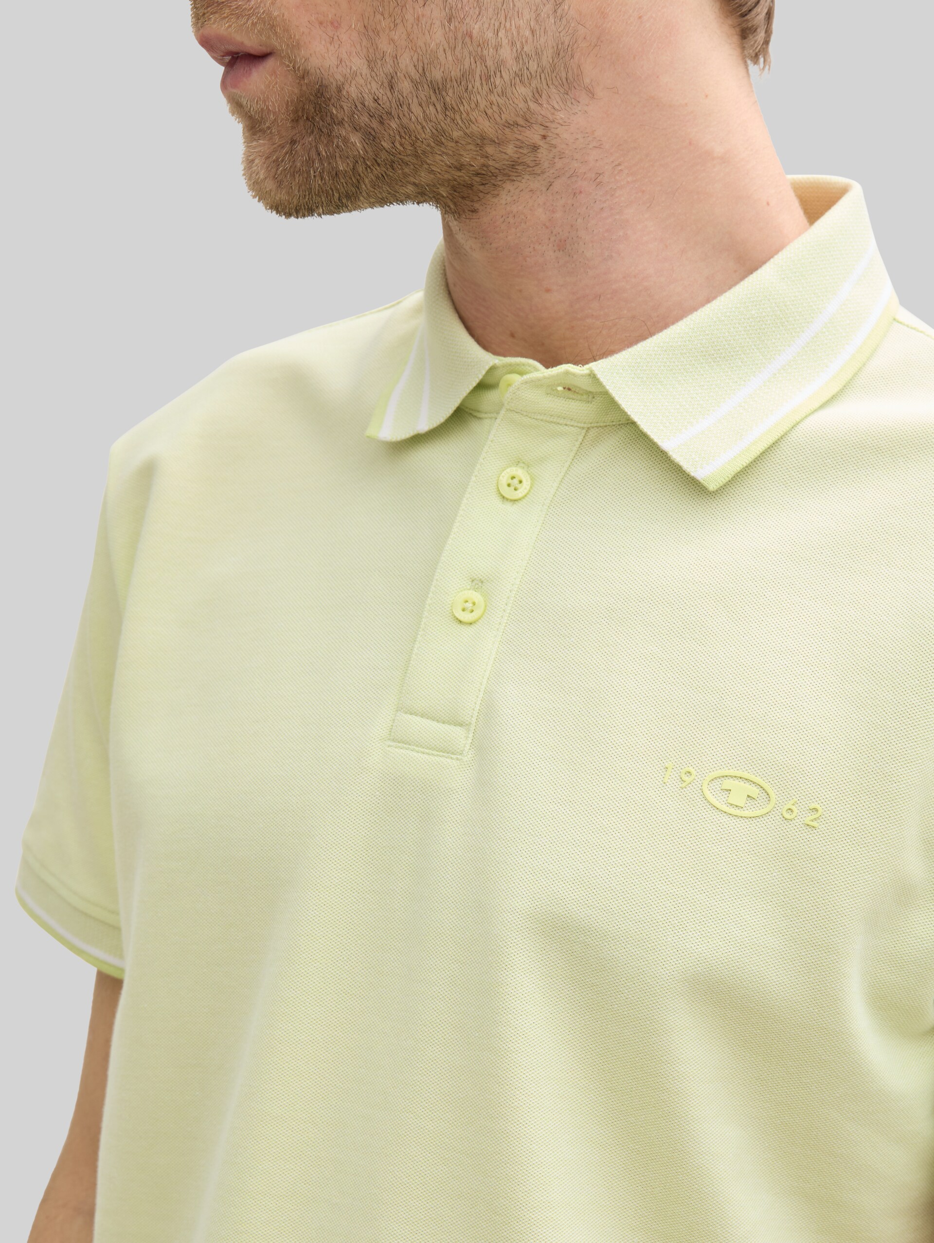 Piqué polo shirt with stretch - lime green two tone pique