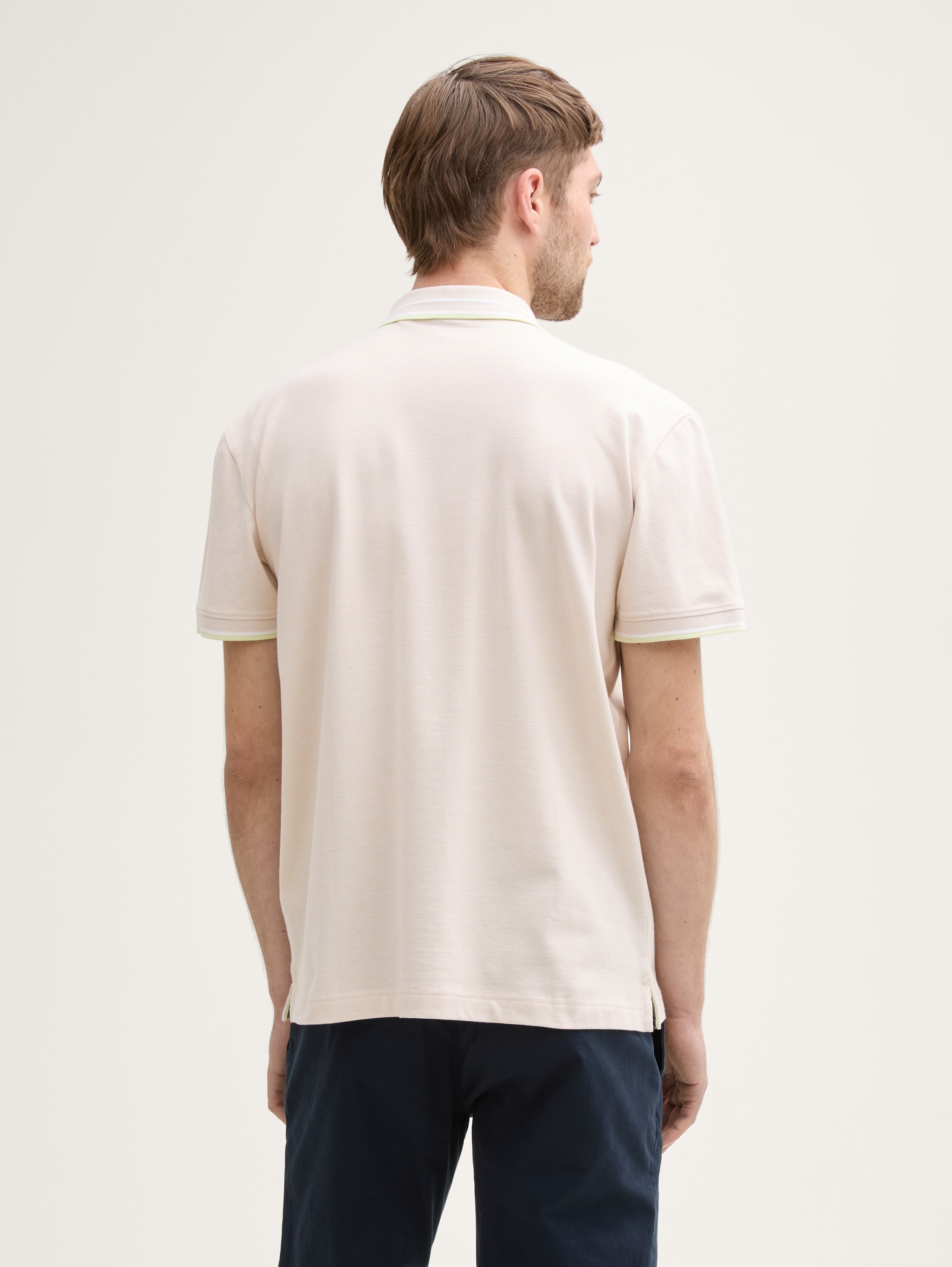 Piqué Poloshirt mit Stretch - light_cashew_beige_two_tone - 