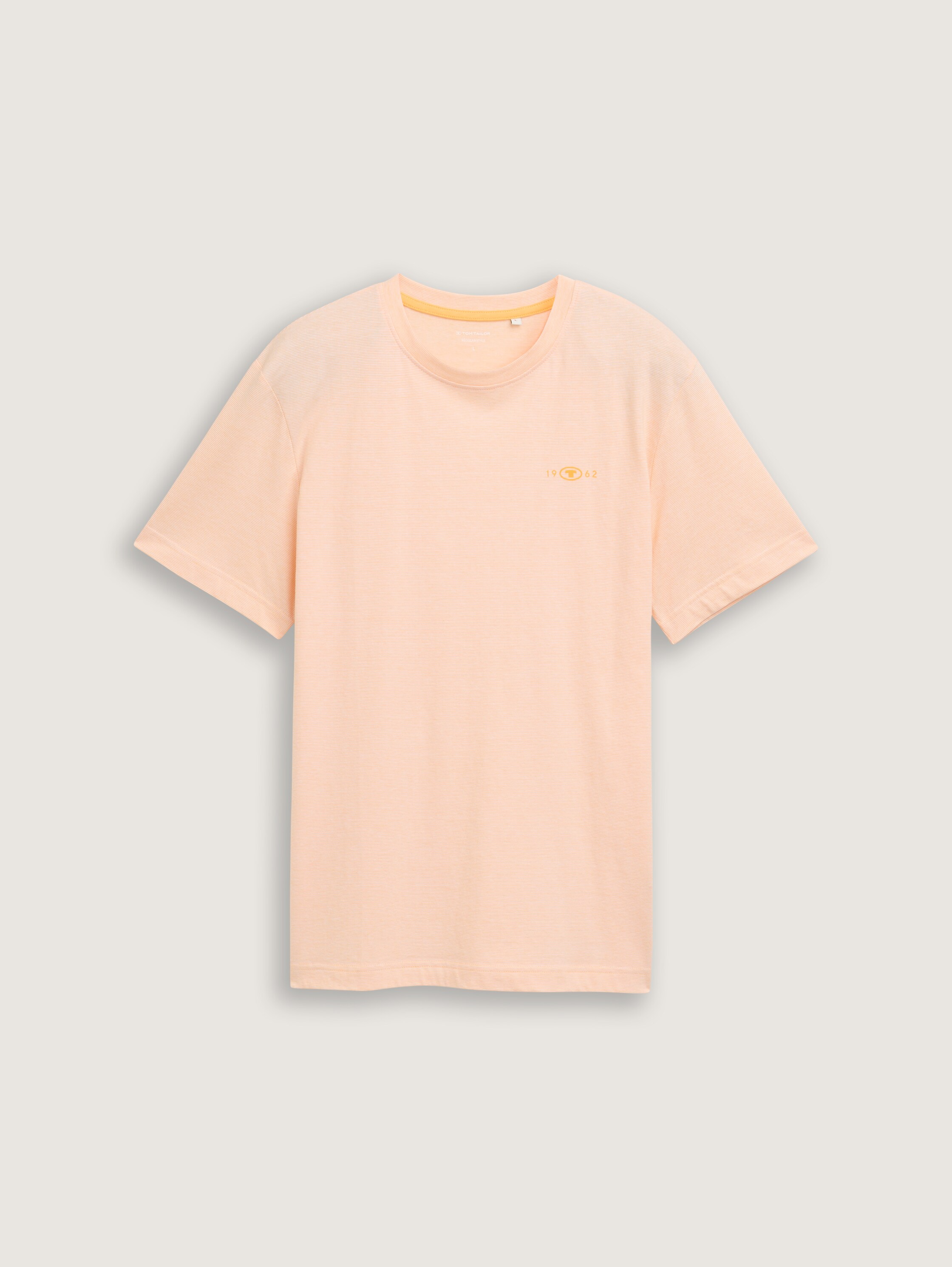 T-Shirt mit Logo-Print - peachy_orange_white_stripes - 