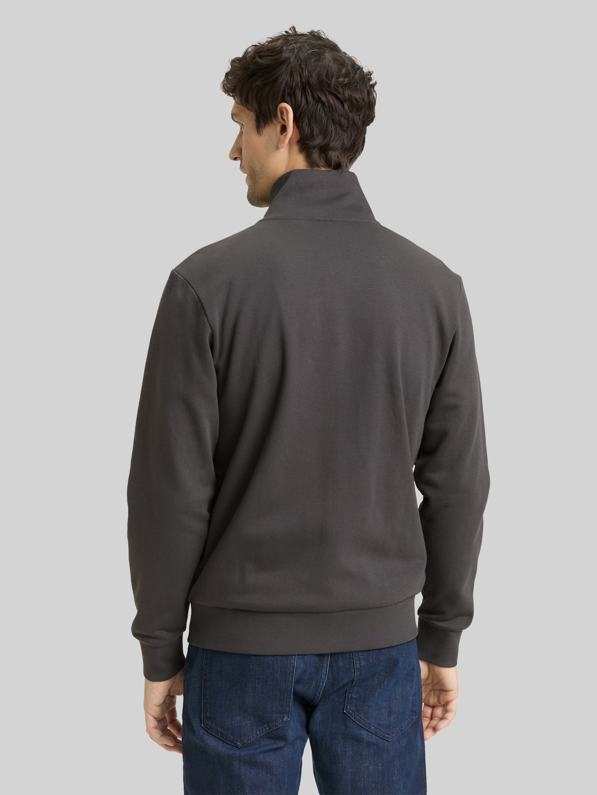 Sweatjack met opstaande kraag - Dark Shadow - Neklijn model-achteraanzicht