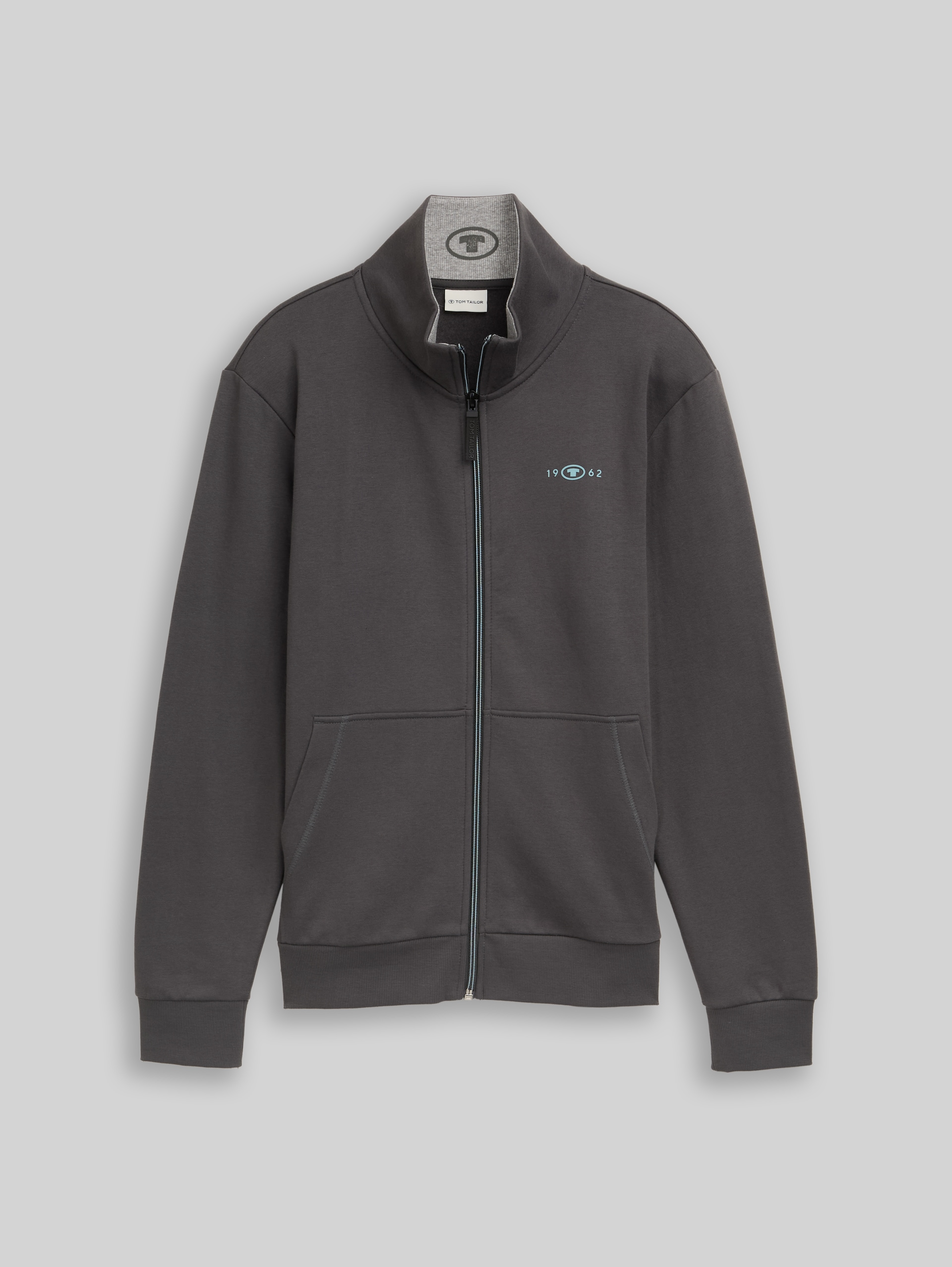 Sweatjack met opstaande kraag - Dark Shadow - Product vooraanzicht