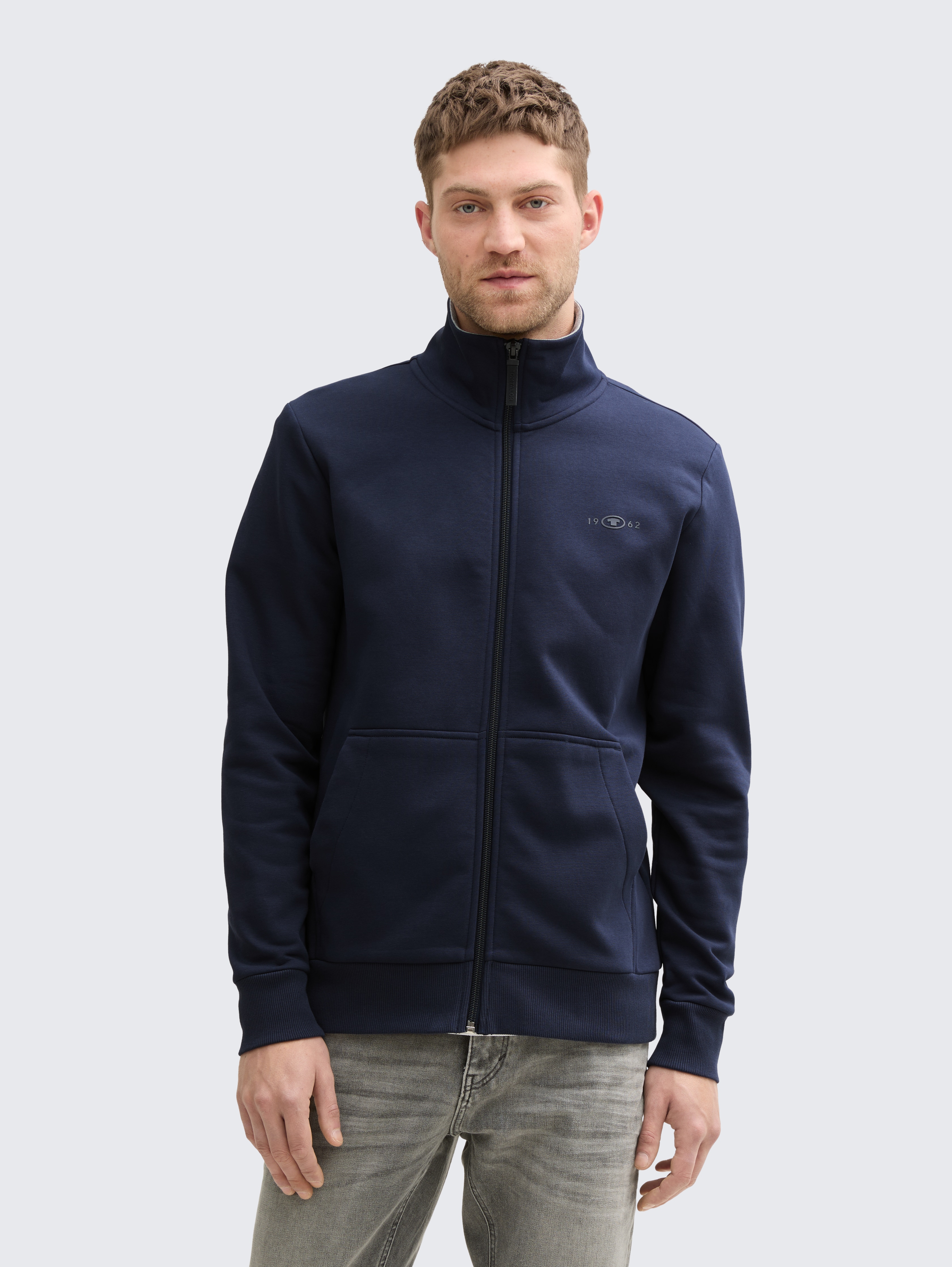 Sweatjacke mit Stehkragen von Men, sky captain blue