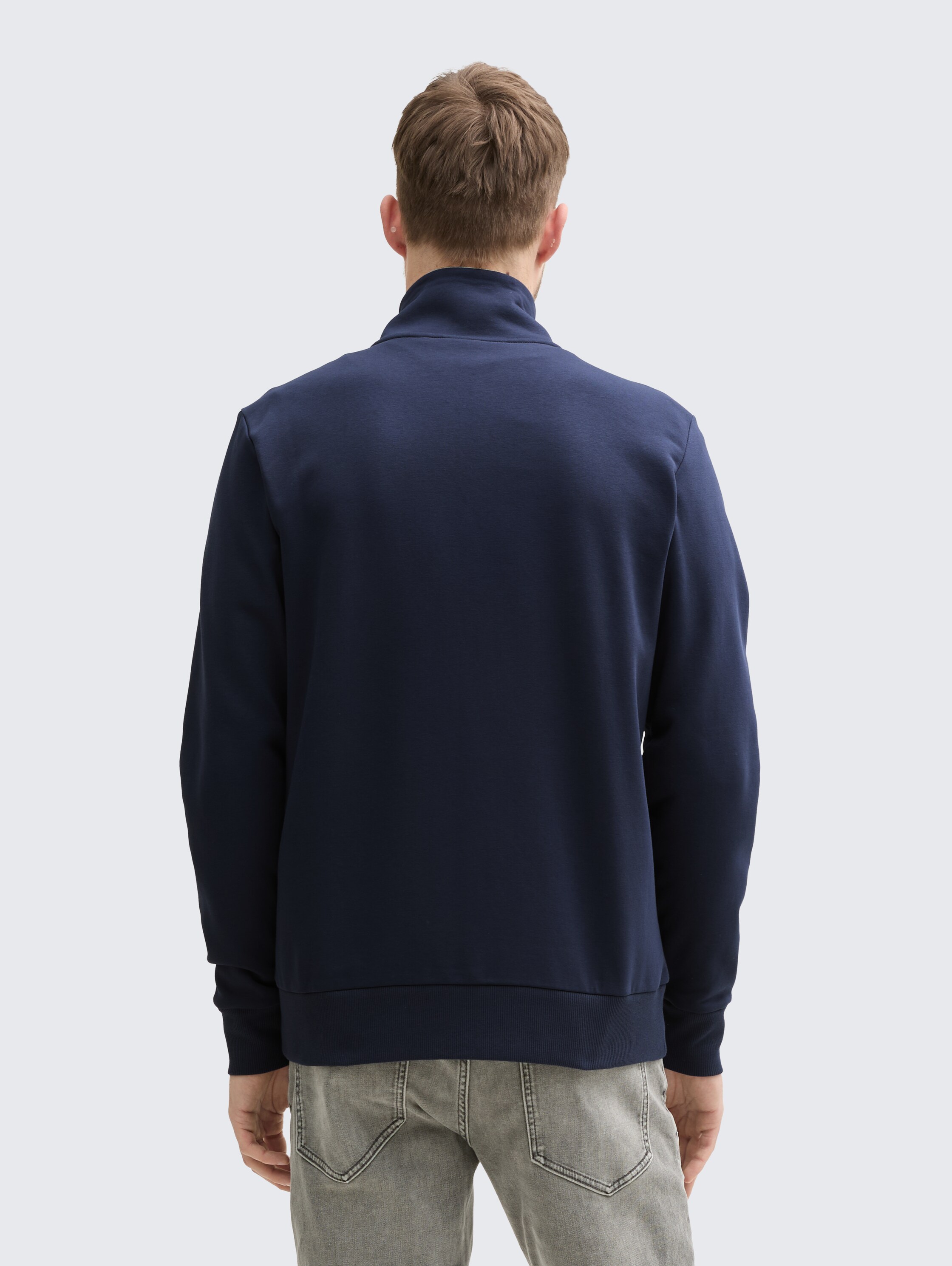 Sweatjack met opstaande kraag - sky_captain_blue_1 - 