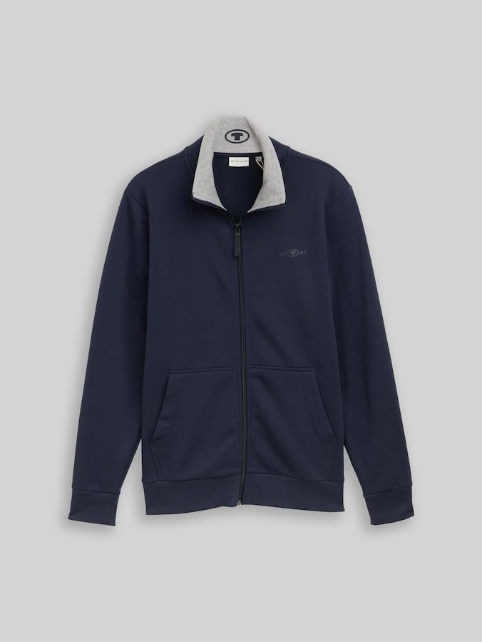 Veste sweat à col montant par Men, sky captain blue