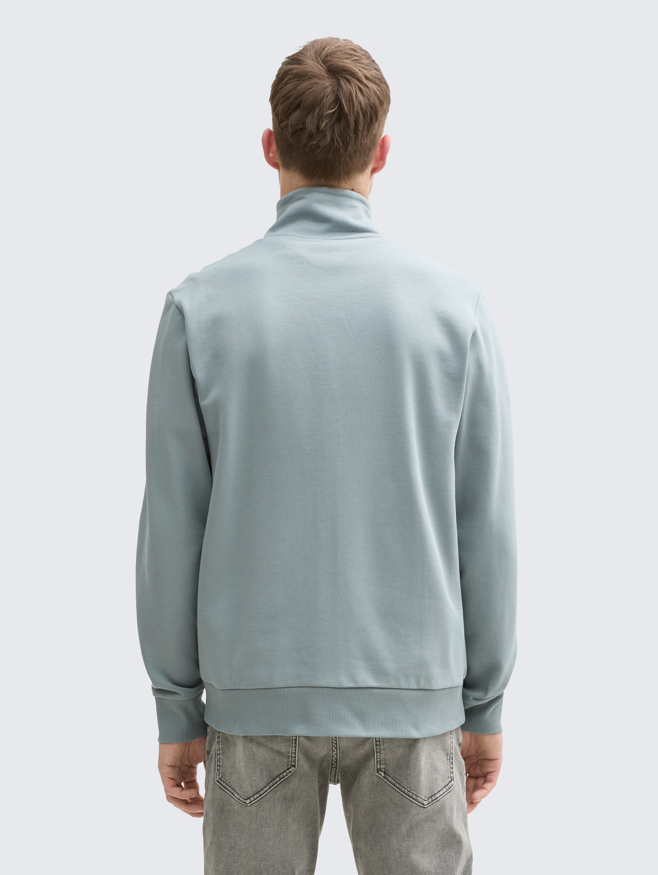 Sweatjacke mit Stehkragen - grey_mint - 