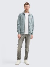 Sweat zippé avec col montant - grey mint - Vue de face du modèle