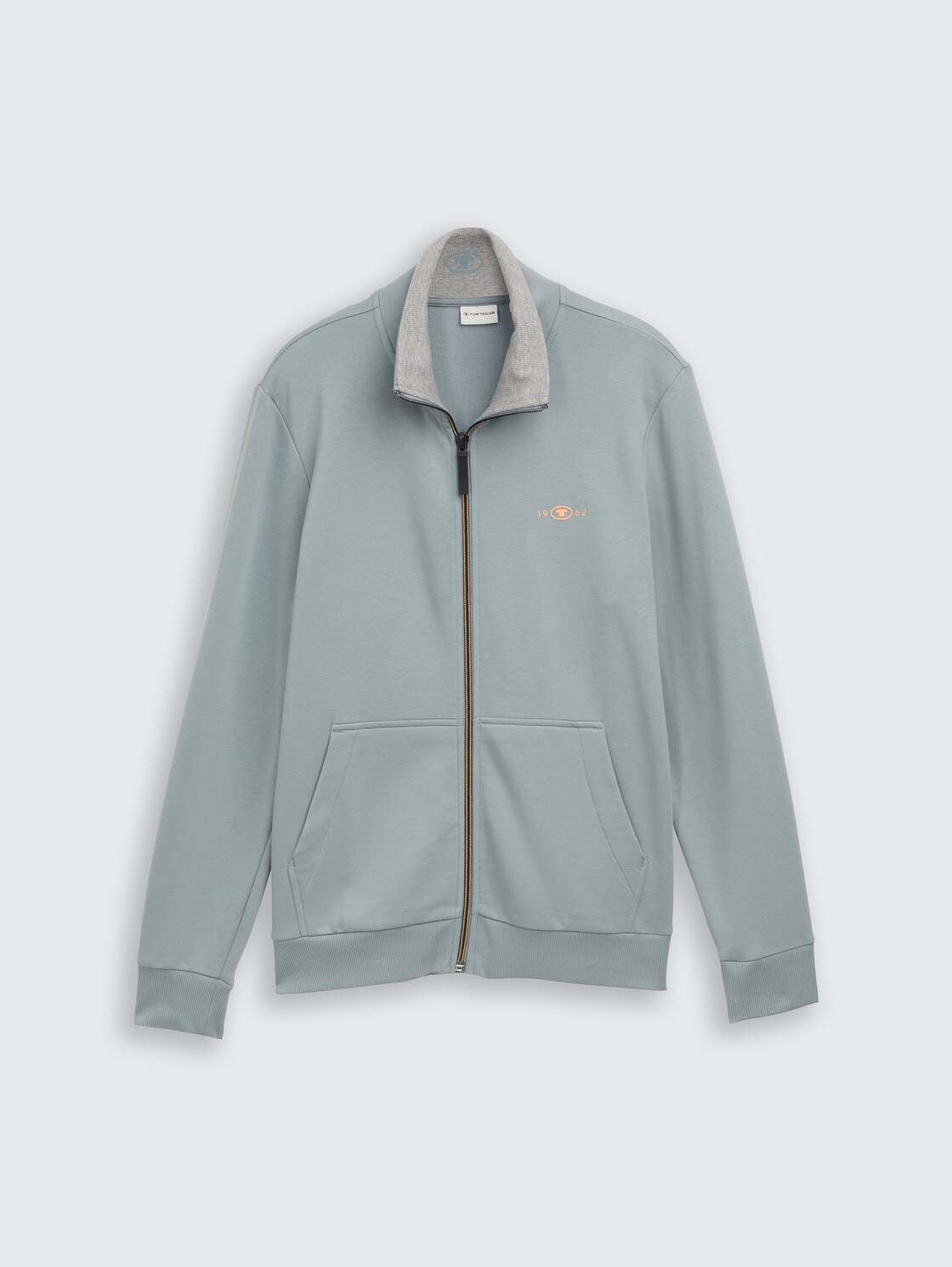 Sweatjacke mit Stehkragen - grey mint - Vorder-Produkt-Ansicht