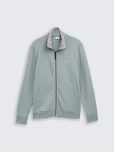 Sweat zippé avec col montant - grey mint - Vue de face du produit