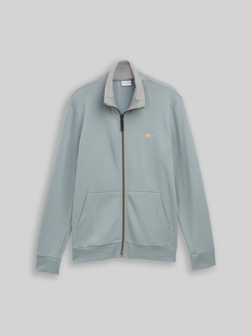 Sweatjack met opstaande kraag door Men, grey mint