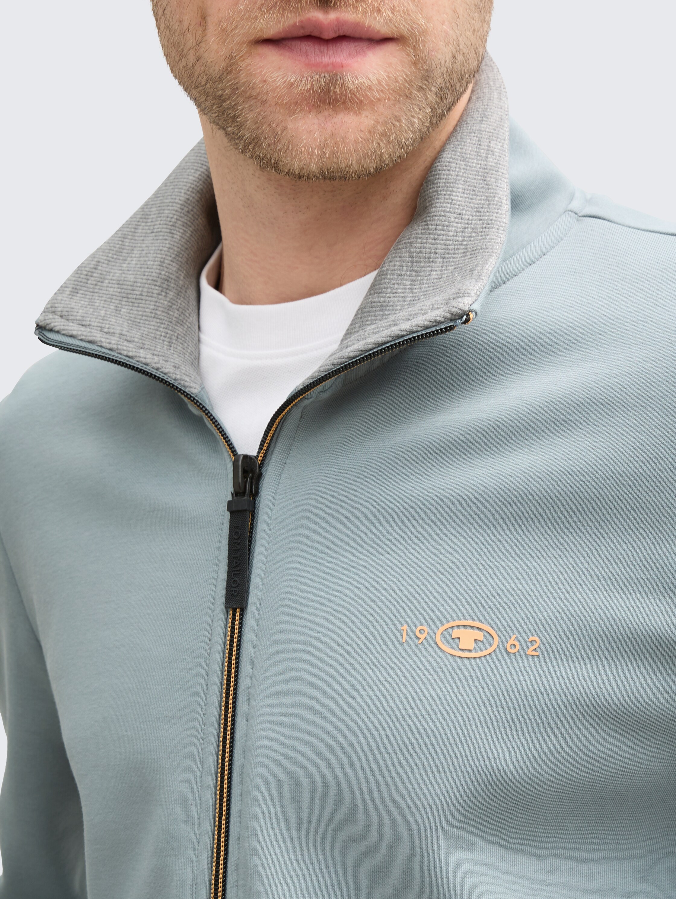 Sweatjacke mit Stehkragen - grey_mint - 