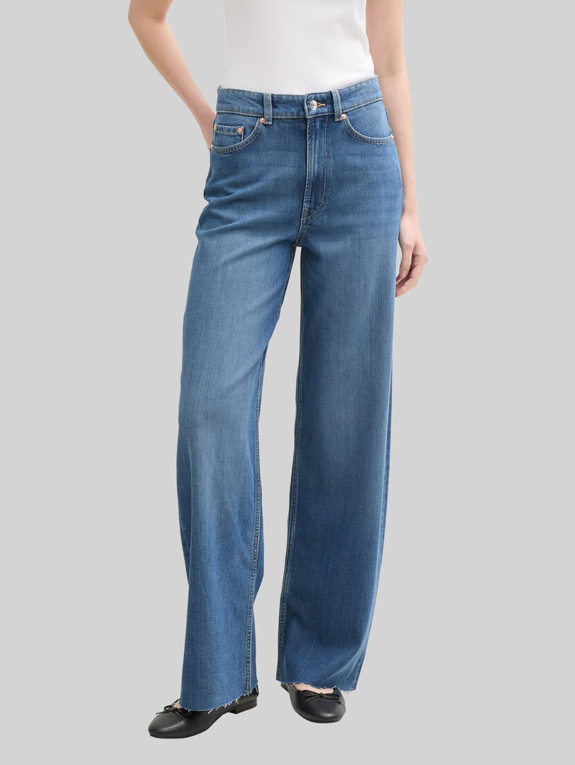 TTLINOU WIDE Jeans von Denim Female, Clean Mid Stone Blue Denim