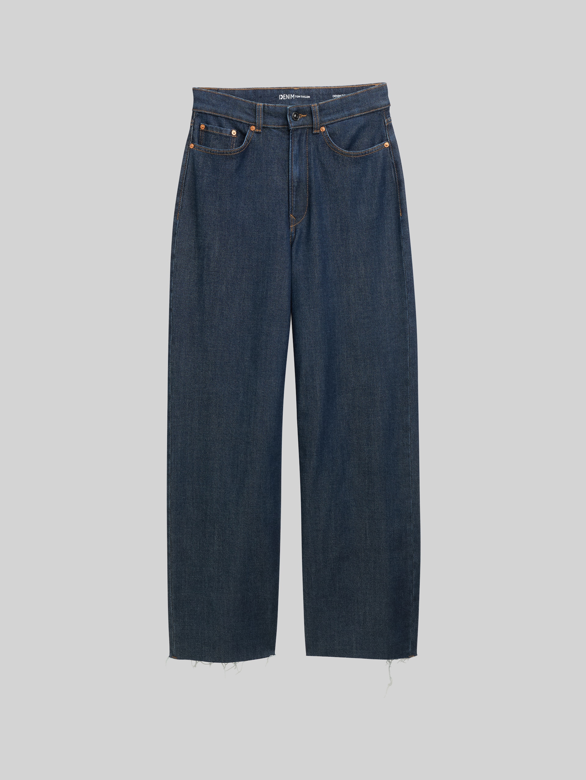 Relaxed denim shorts - Clean Dark Stone Blue Denim - Front product view
