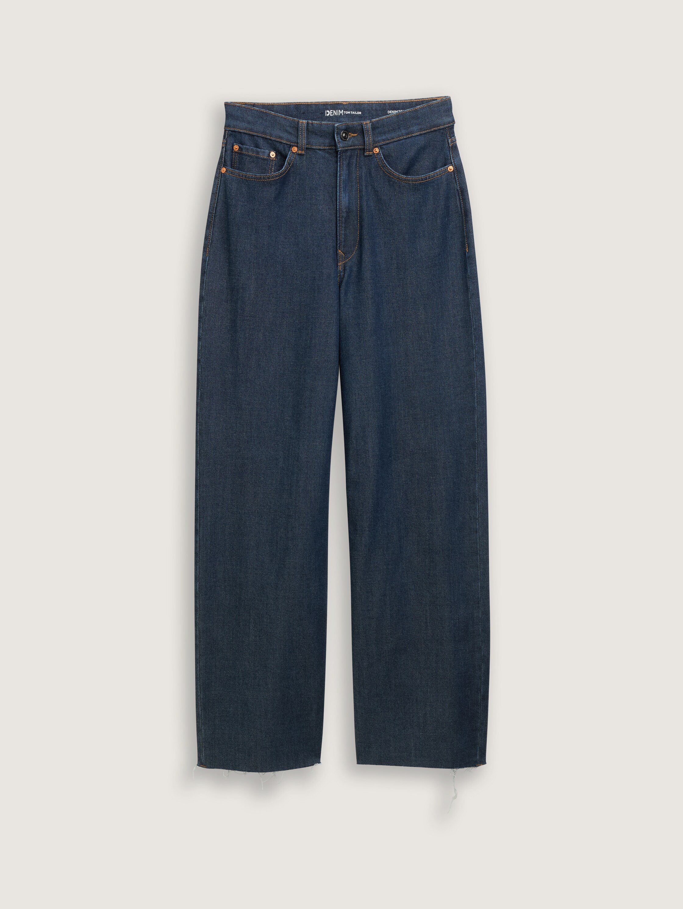 Wide Leg Jeans mit Stretch-Anteil - blau - Vorder-Produkt-Ansicht