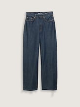 Jeans à jambes larges et taille haute - Clean Dark Stone Blue Denim - Vue de face du produit