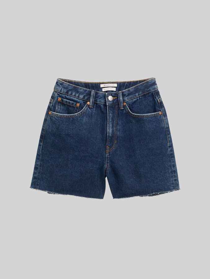 High Waist Mom Jeans Shorts by Denim Female, Used Mid Stone Blue Denim