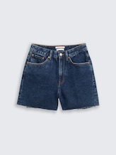 TTLINLEY MOM Jeans Shorts - Used Mid Stone Blue Denim - Vorder-Produkt-Ansicht