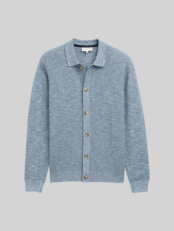 Strickjacke mit Kentkragen von Men, mystical blue multicolor