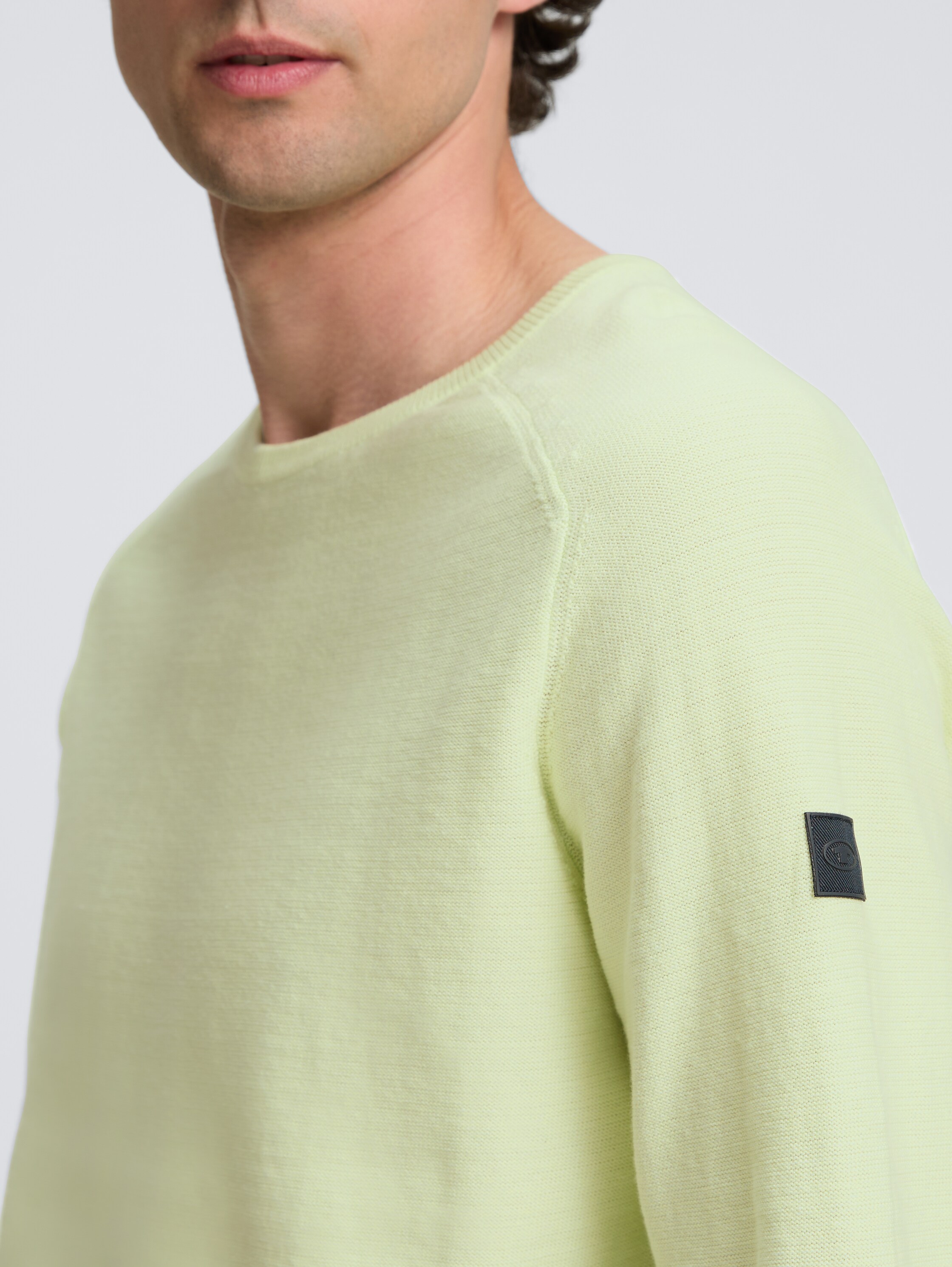 Strickpullover aus Baumwolle - lime_green_tonal_finestripe - 