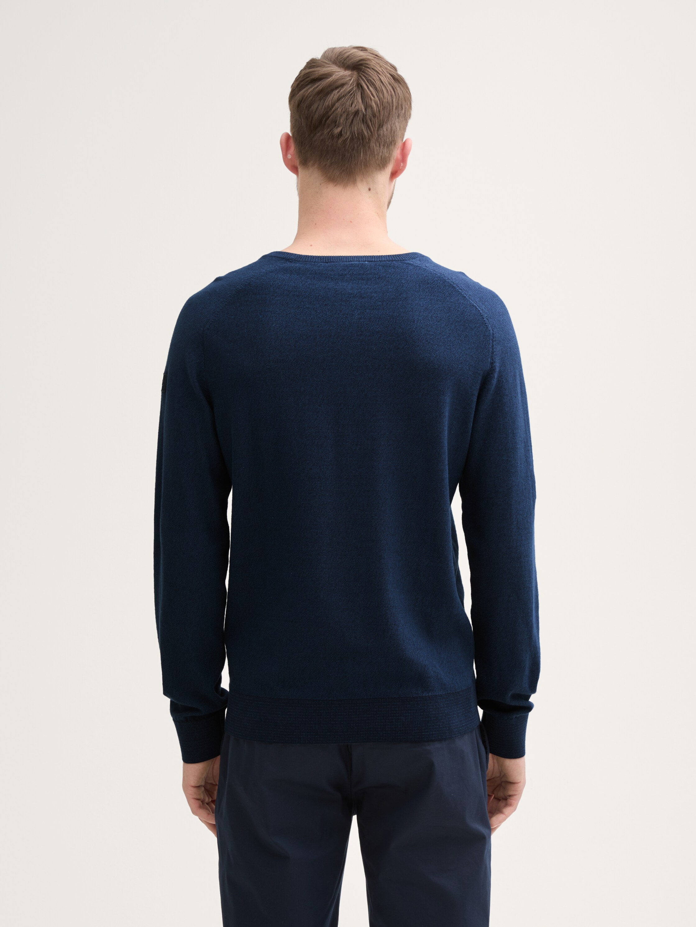 Strickpullover aus Baumwolle - sky_captain_tonal_finestripe - 