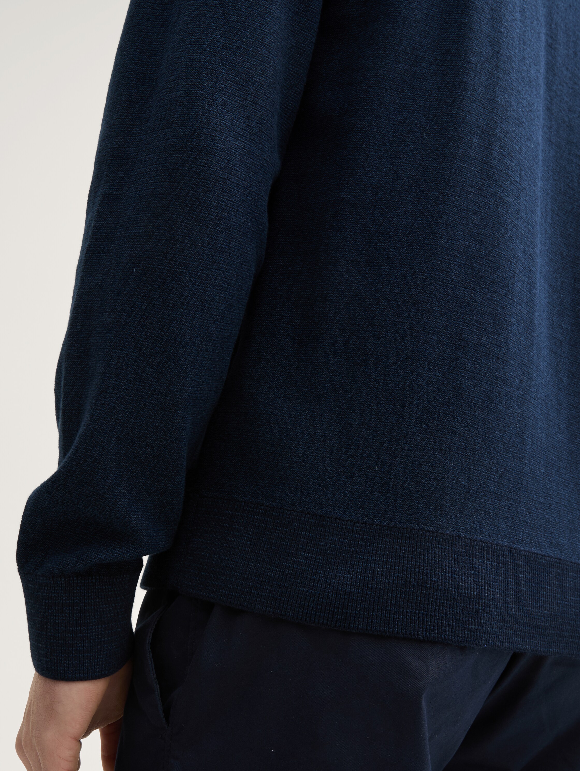 Strickpullover aus Baumwolle - sky_captain_tonal_finestripe - 