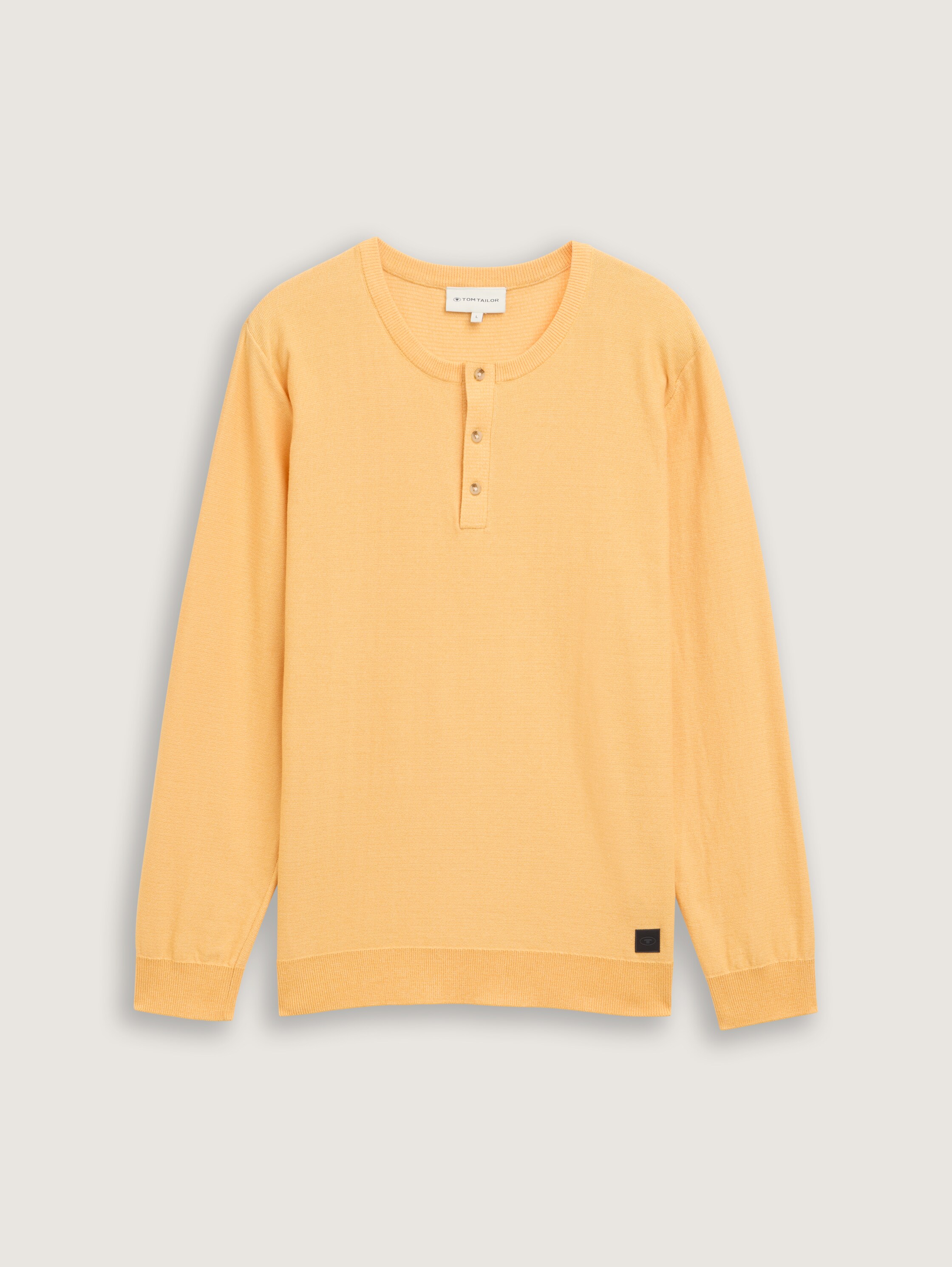 Henley Strickpullover aus Baumwolle - peachy_orange_tonal_finestripe - 