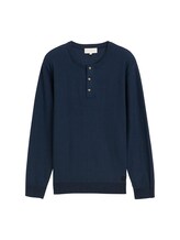 Non sélectionné, Pull en tricot de coton Henley par , bleu