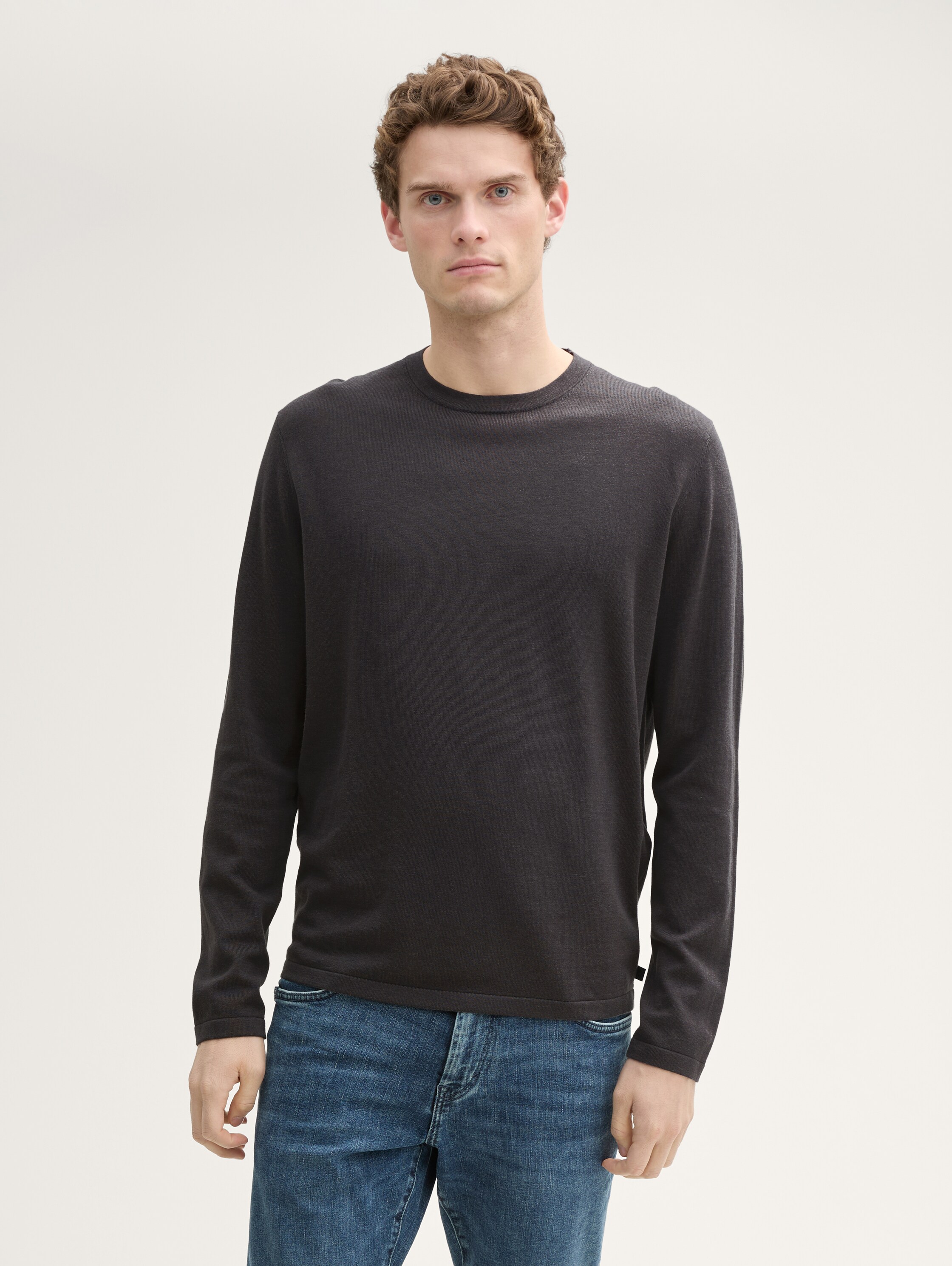 Softtouch knitted jumper with silk - tarmac_grey - 