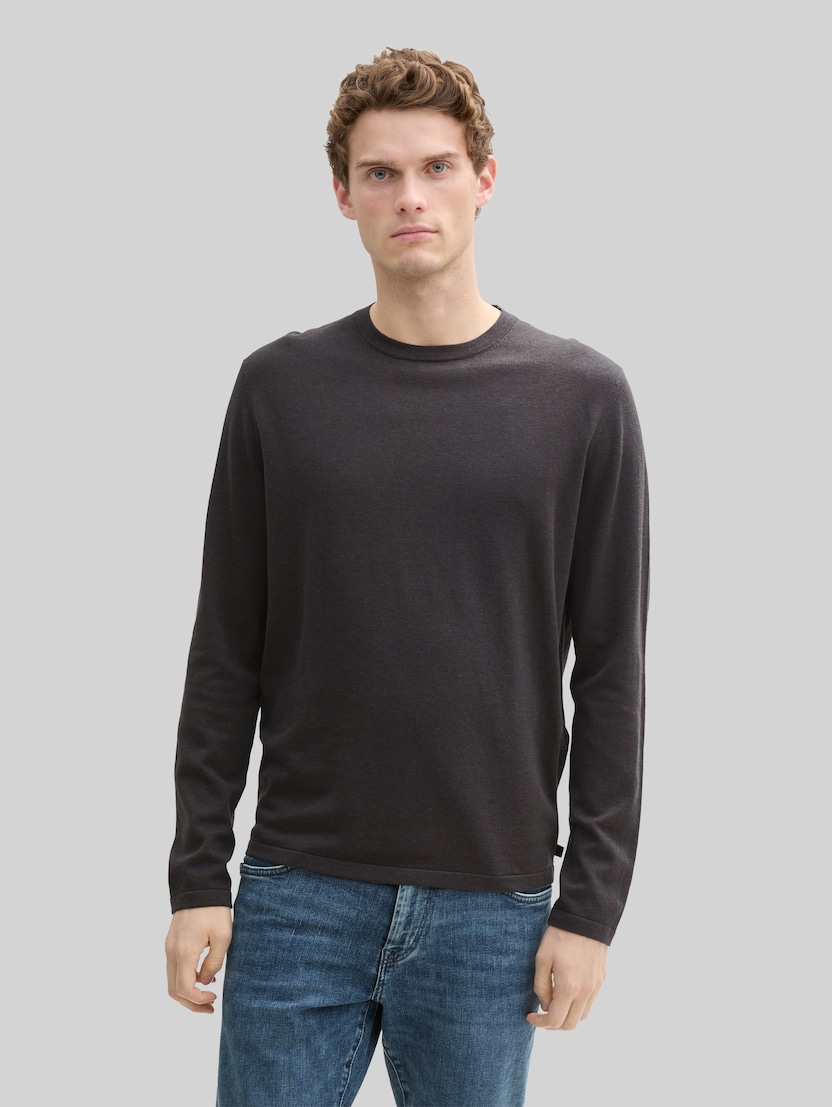 Softtouch Strickpullover mit Seide von Men, Tarmac Grey