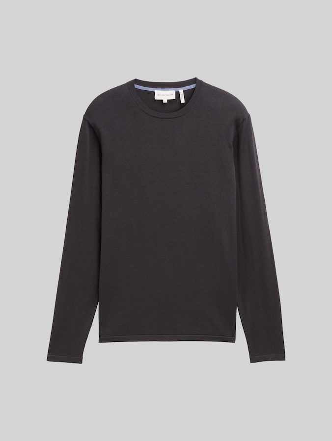 Softtouch Strickpullover mit Seide von Men, Tarmac Grey