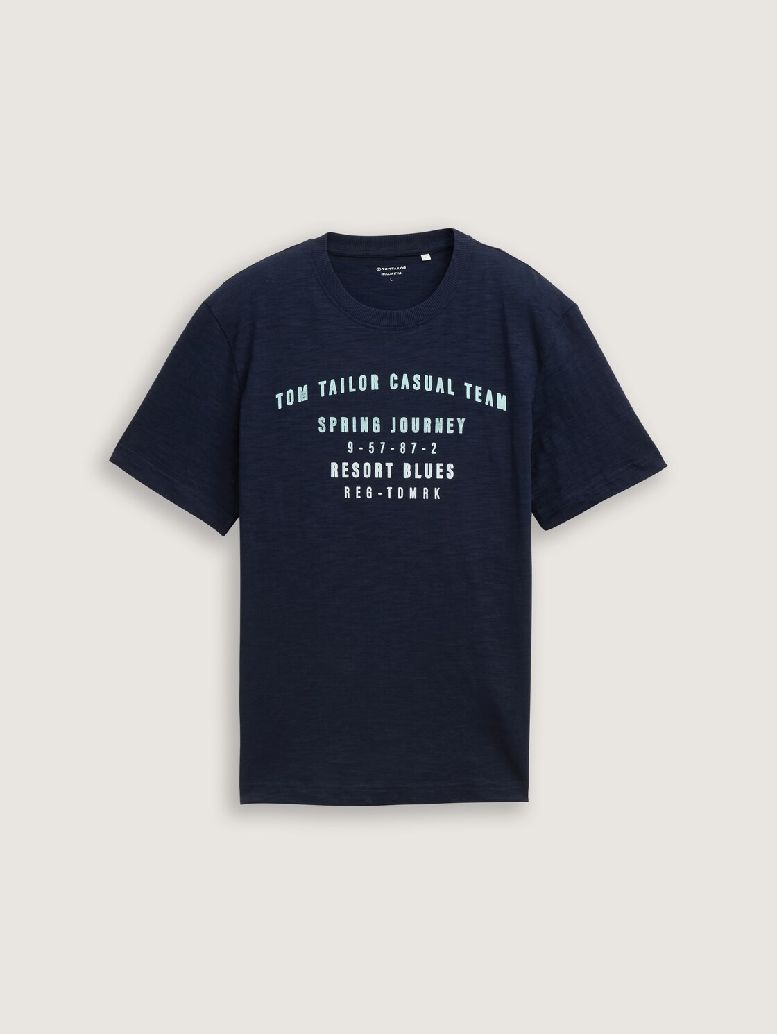 T-Shirt aus Baumwolle mit Print - sky captain blue - Vorder-Produkt-Ansicht