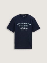 T-Shirt aus Baumwolle mit Print - sky captain blue - Vorder-Produkt-Ansicht