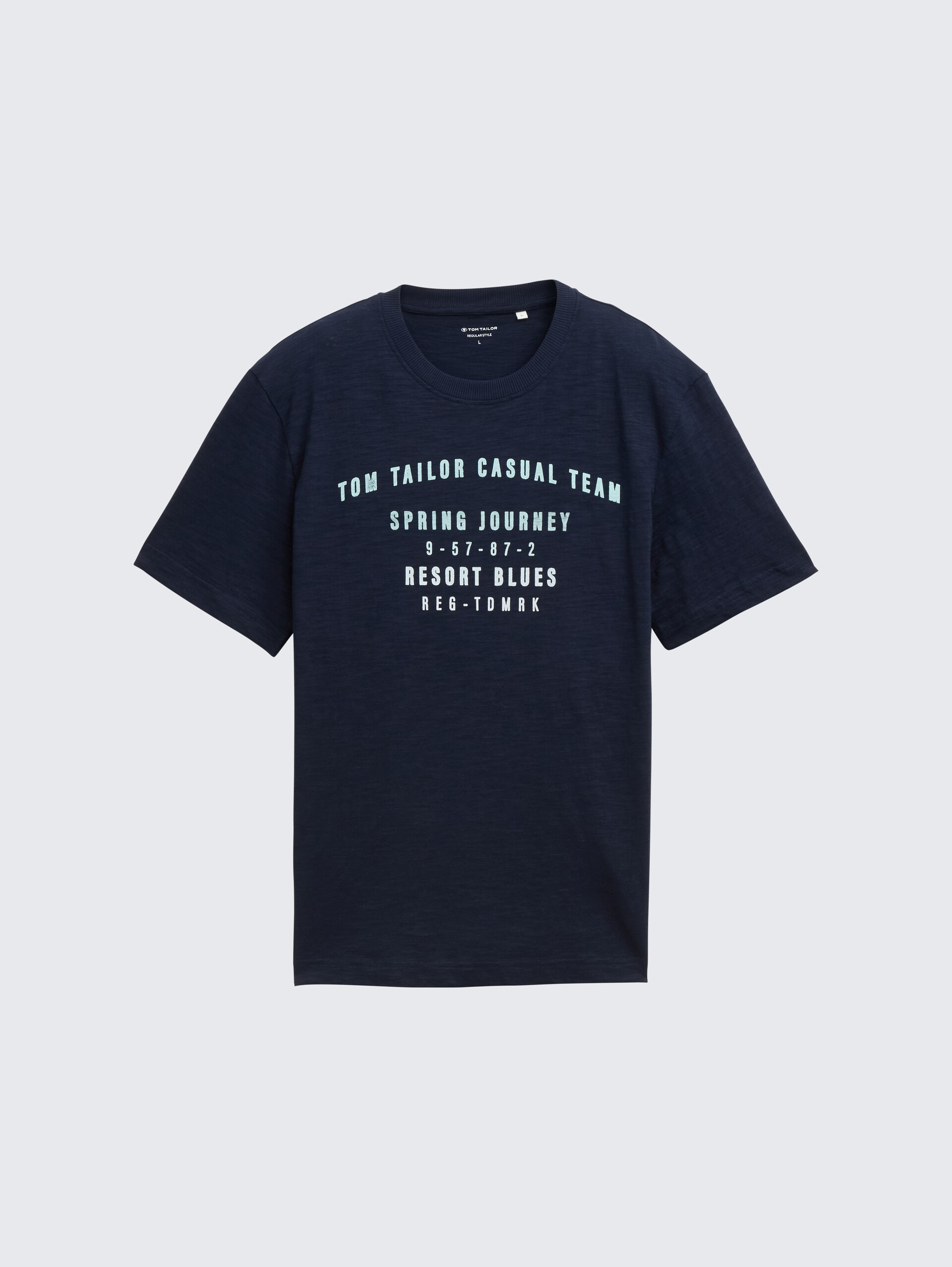 T-Shirt aus Baumwolle mit Print - sky captain blue - Vorder-Produkt-Ansicht