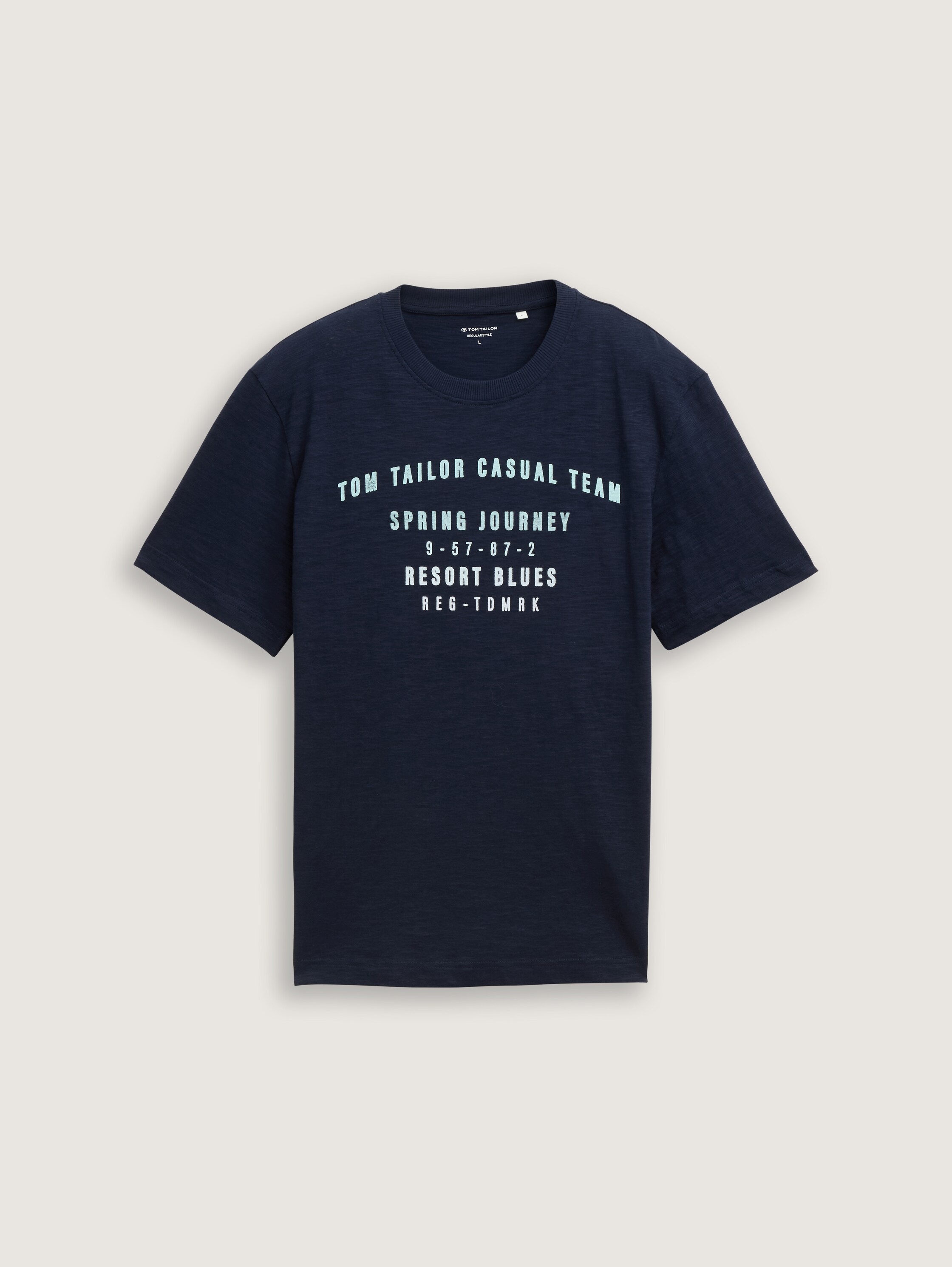 T-Shirt aus Baumwolle mit Print - sky_captain_blue_1 - 