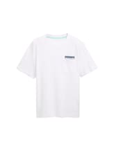 Niet geselecteerd, T-shirt met borstzak door , wit