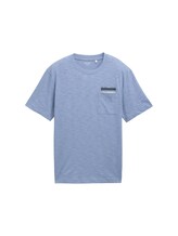 Niet geselecteerd, T-shirt met borstzak door , blauw