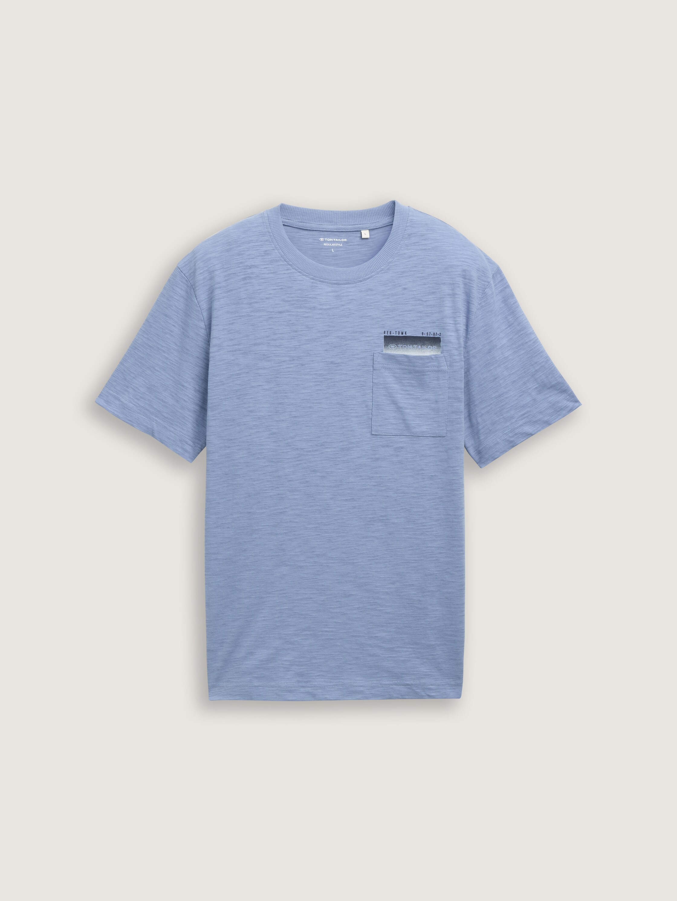 T-Shirt mit Brusttasche - dove_blue - 