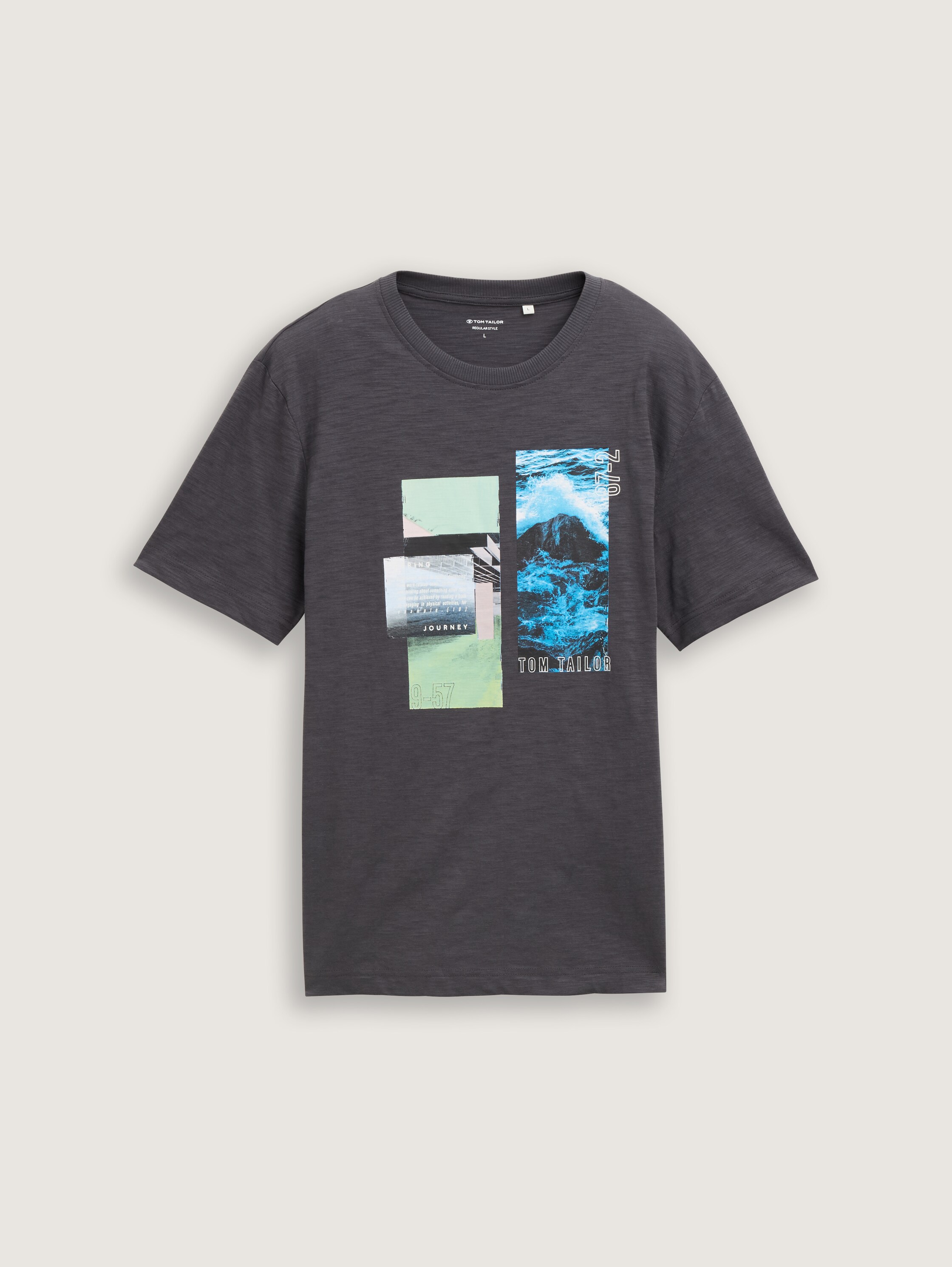 T-Shirt mit Foto-Print - tarmac_grey - 