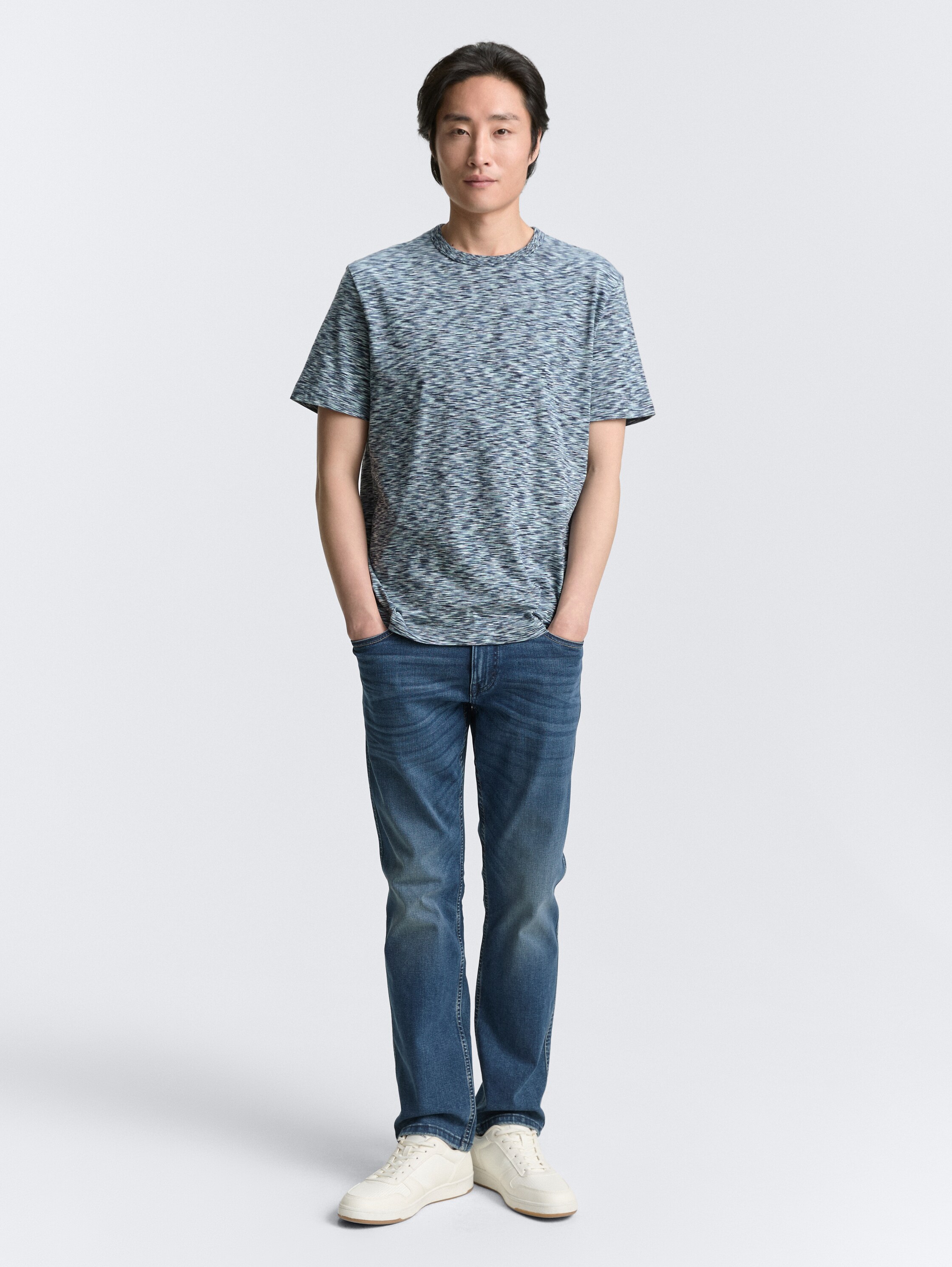 T-Shirt in Melange-Optik - 1