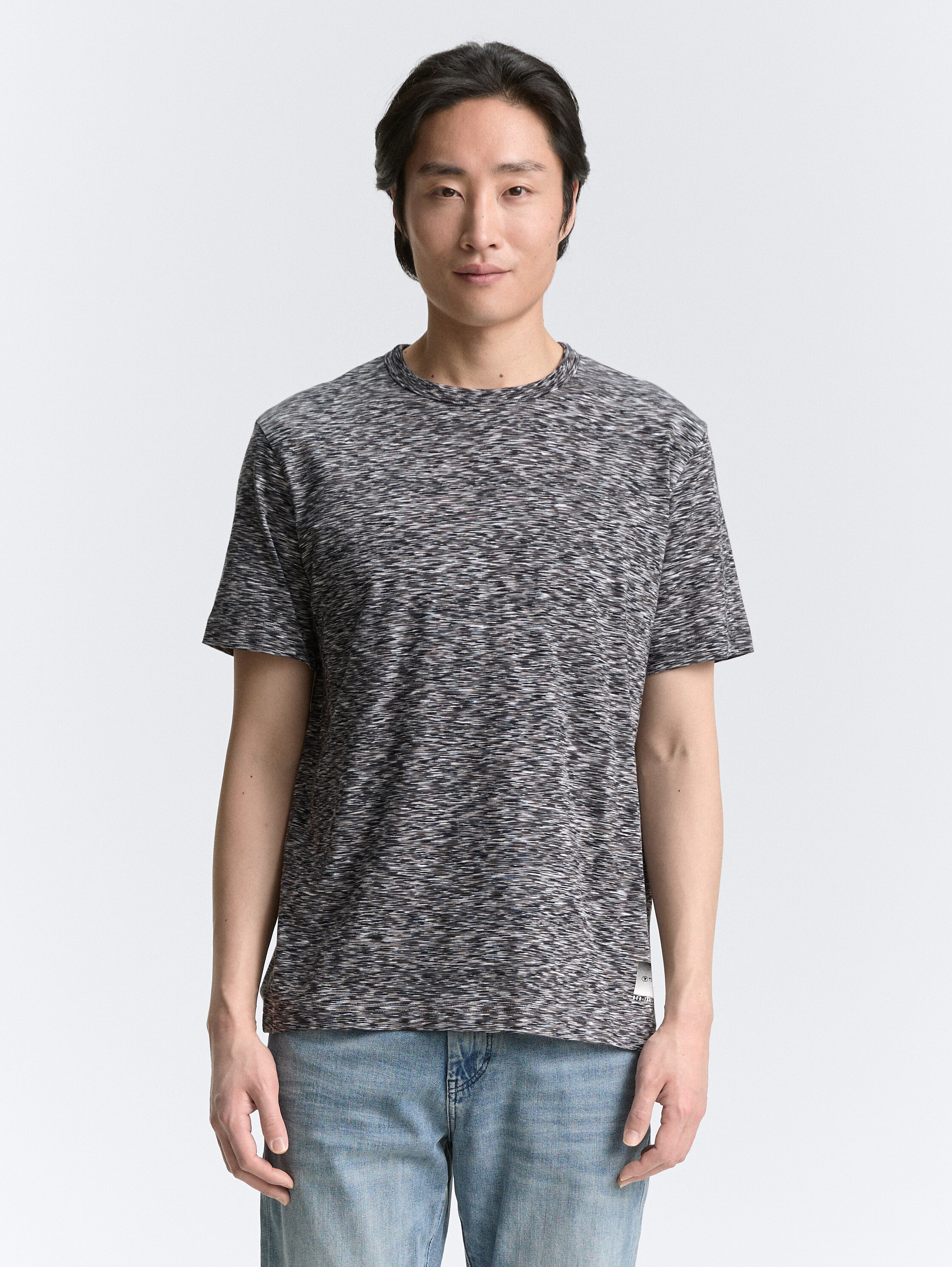T-Shirt in Melange-Optik - tarmac_grey_tonal_spacedye - 