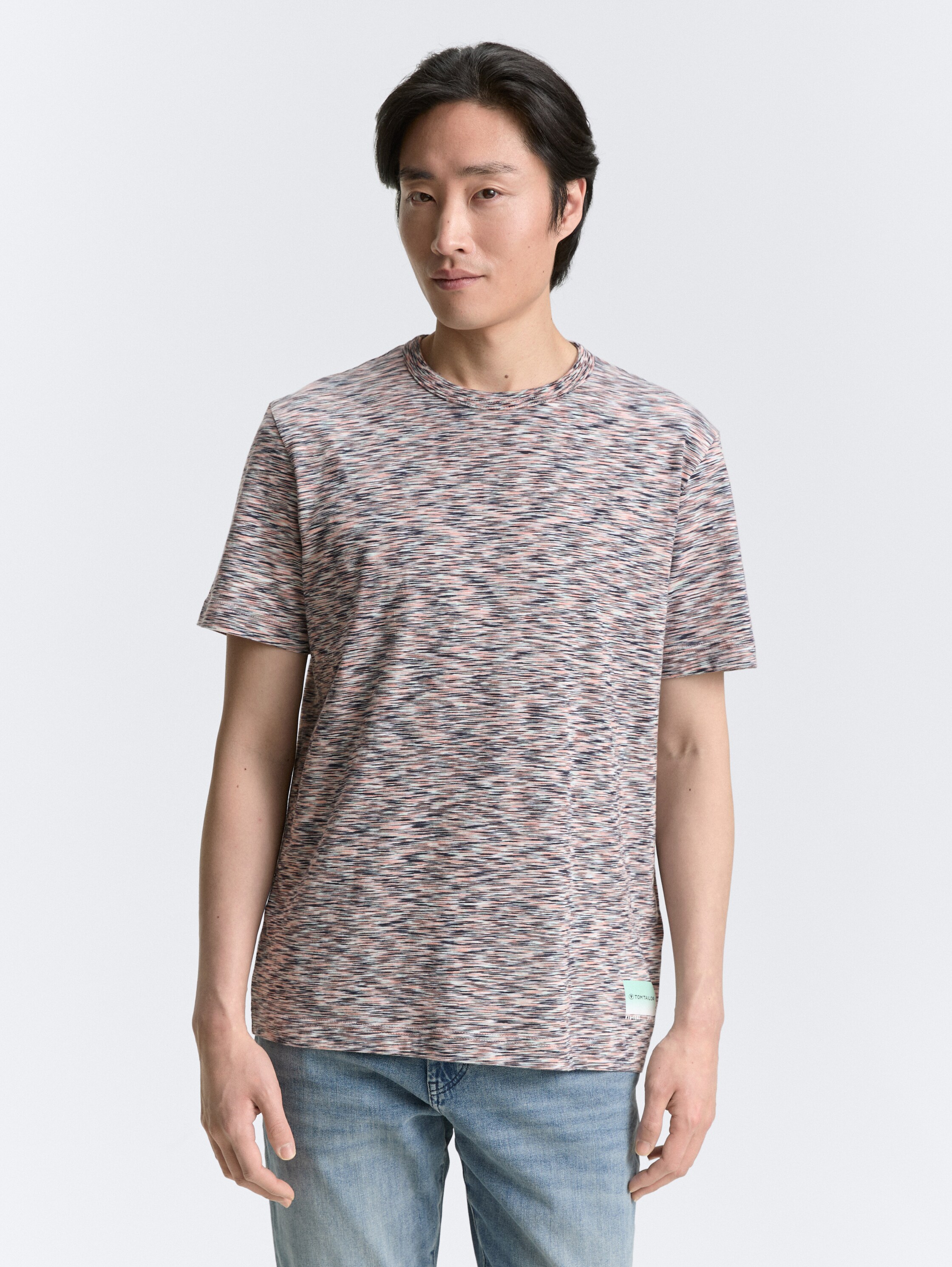 T-Shirt in Melange-Optik - white_multicolor_spacedye - 