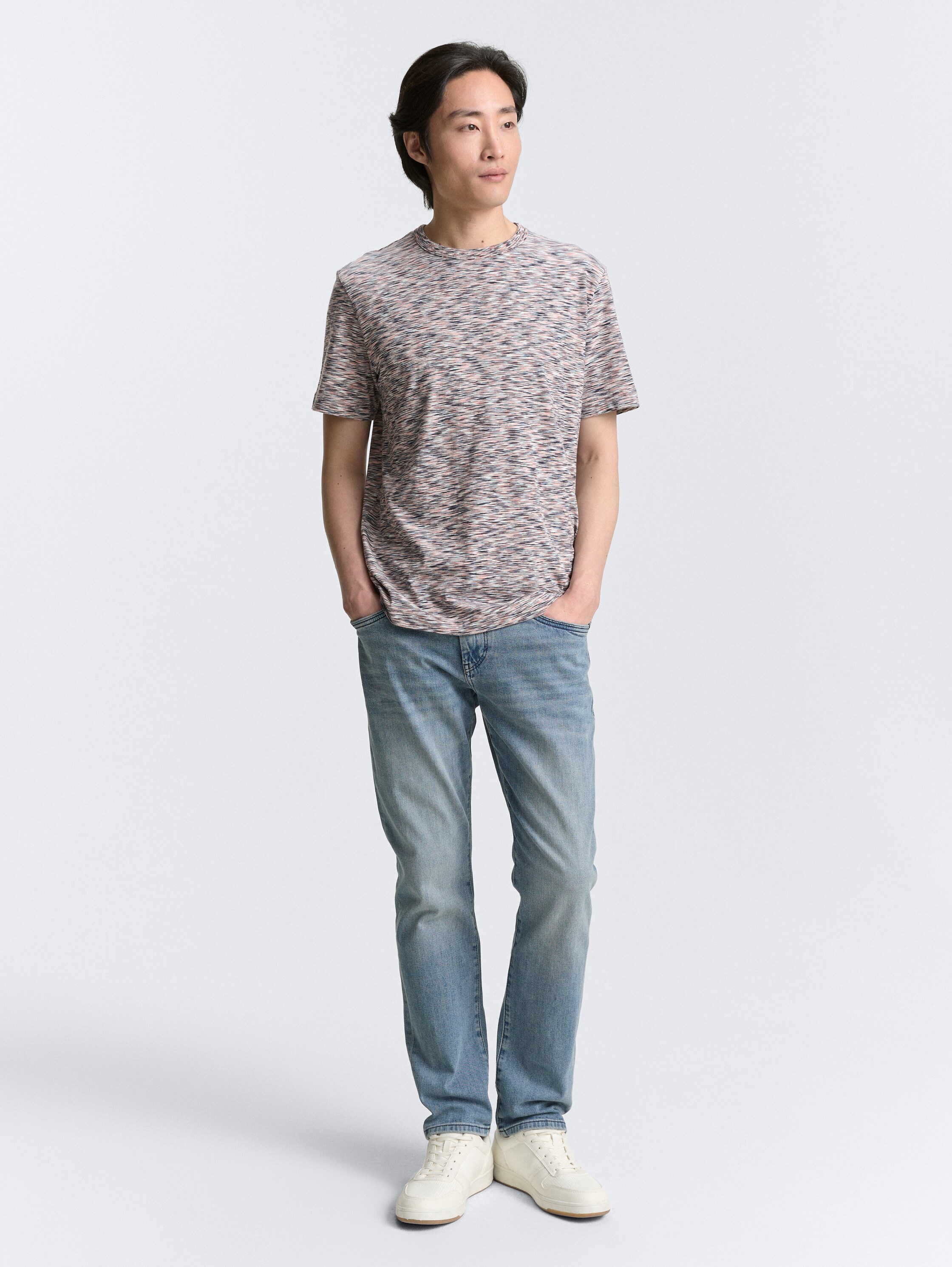 T-Shirt in Melange-Optik - white_multicolor_spacedye - 